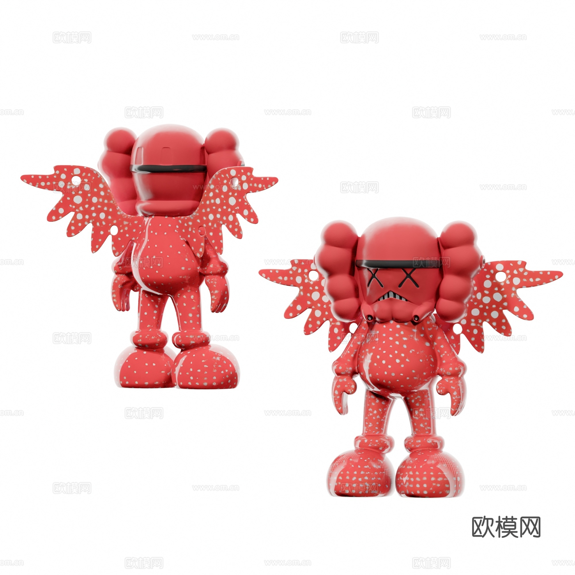 现代潮流kaws公仔3d模型