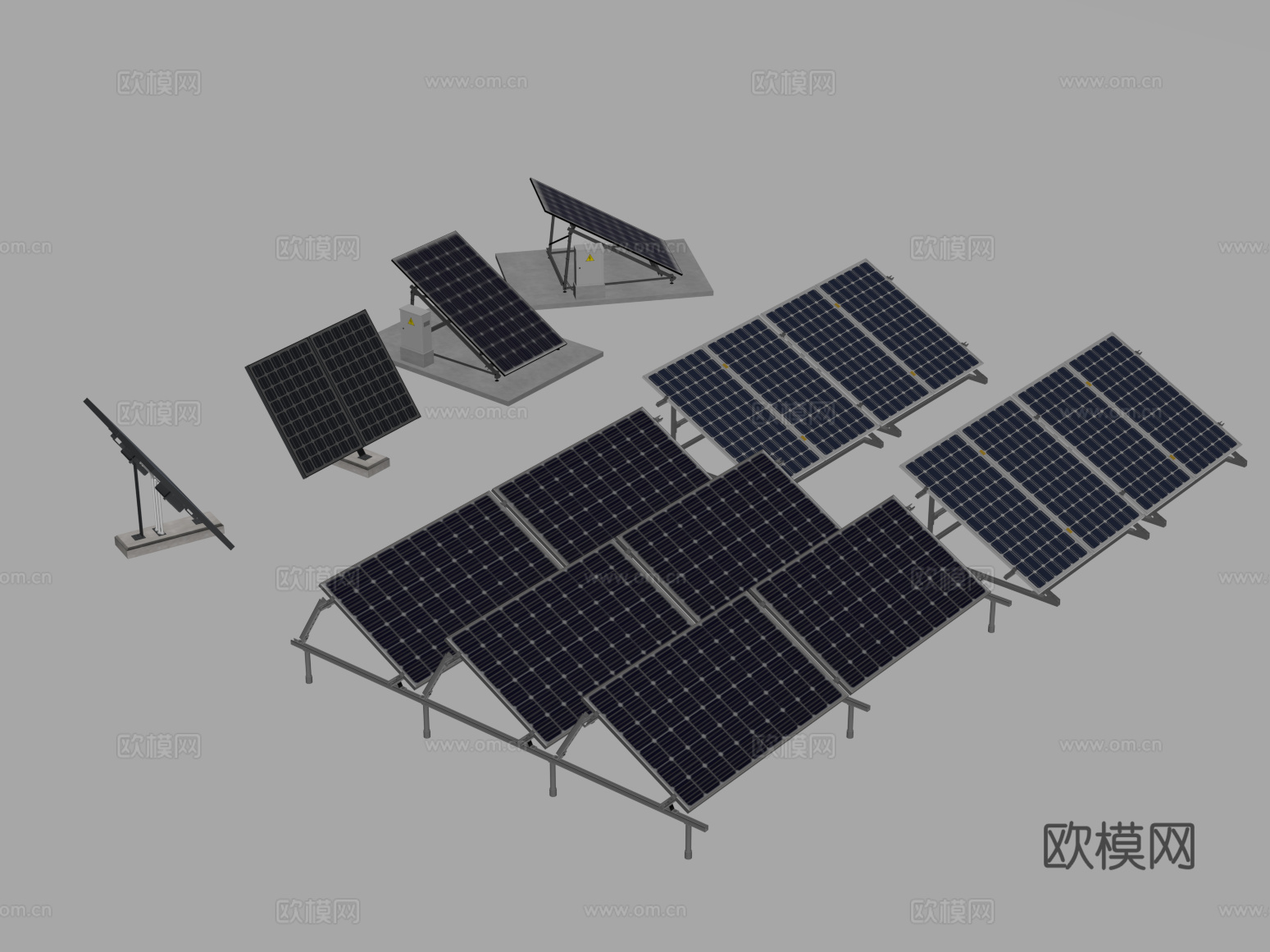 现代太阳能板su模型下载（渲染图2）