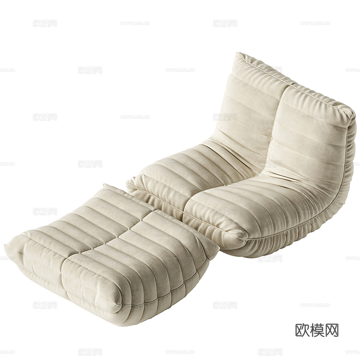 现代意式豆袋休闲沙发3d模型下载（渲染图4）