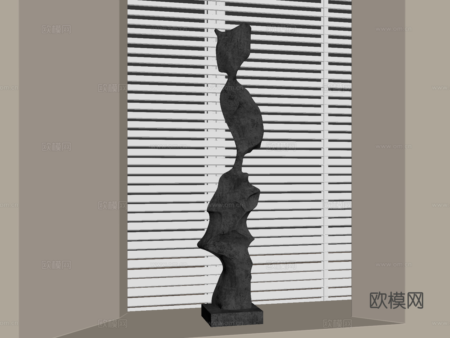 现代抽象室内雕塑su模型