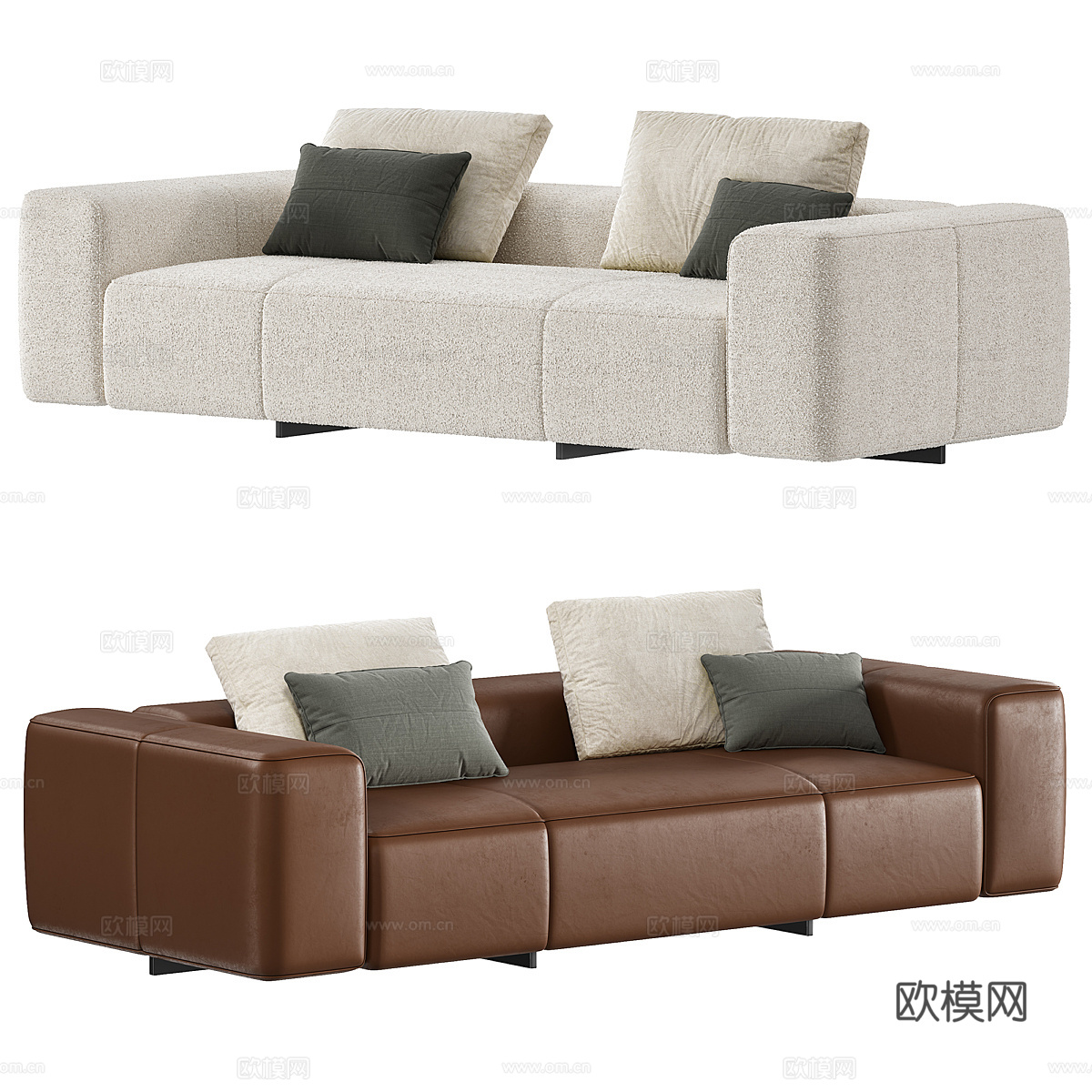 现代意式 Minotti Yves 沙发3d模型