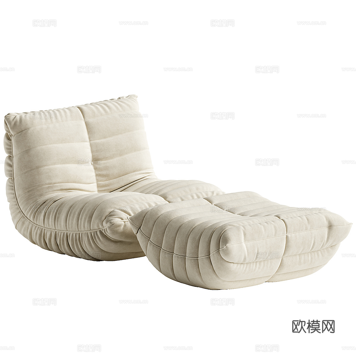 现代意式豆袋休闲沙发3d模型下载（渲染图1）