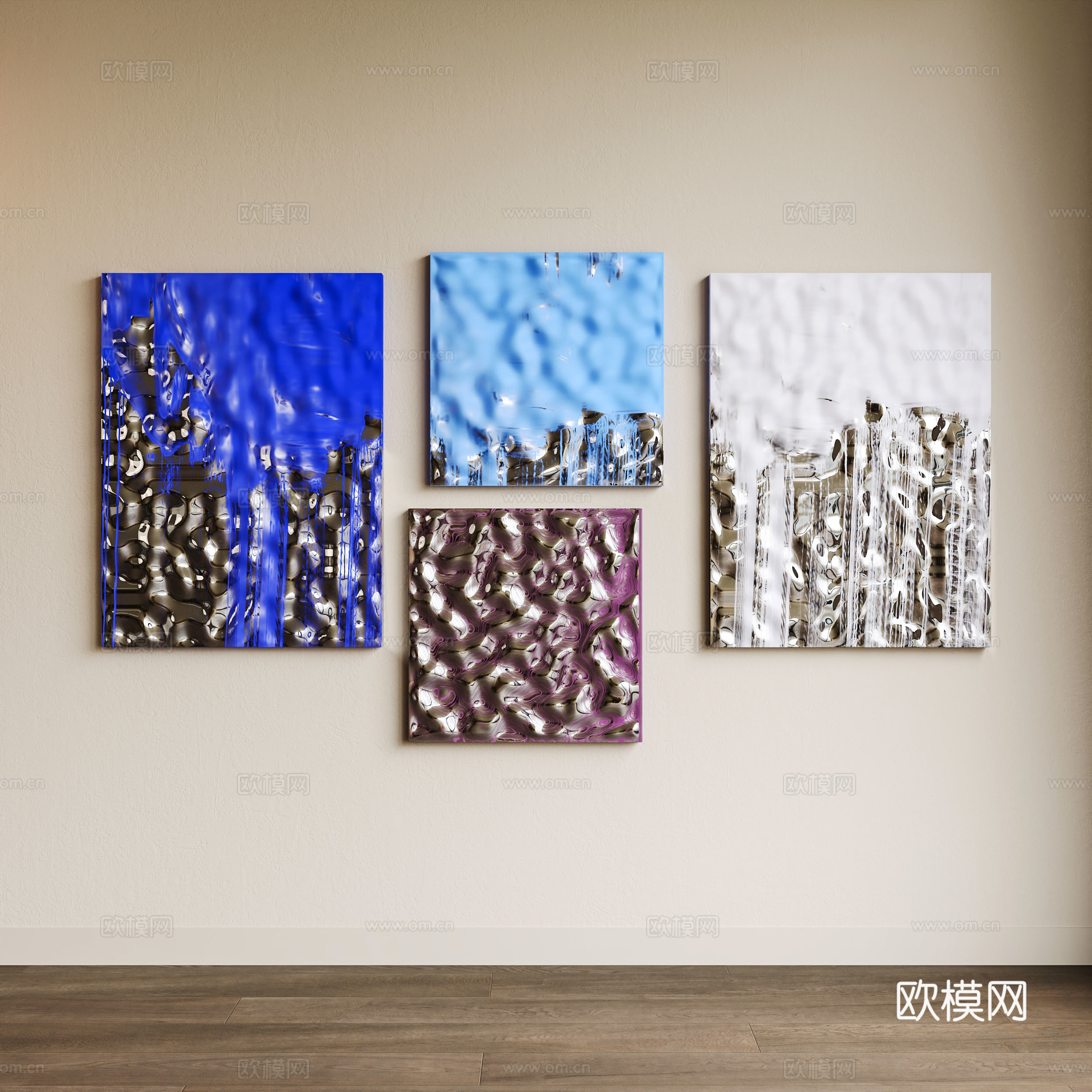 现代挂件 现代金属墙饰 立体墙饰 雕塑su模型