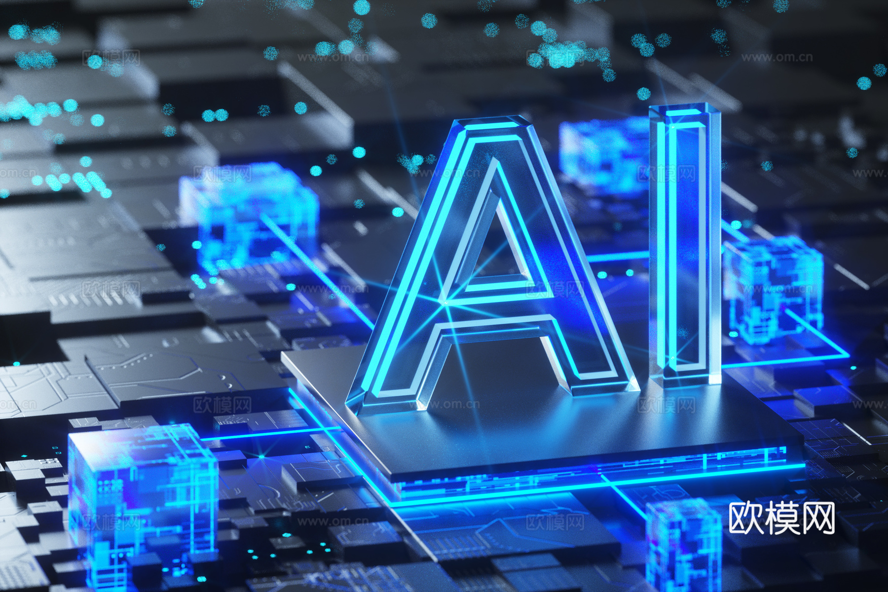 AI智能科技背景 屏幕玻璃 科技感壁纸 AI科技