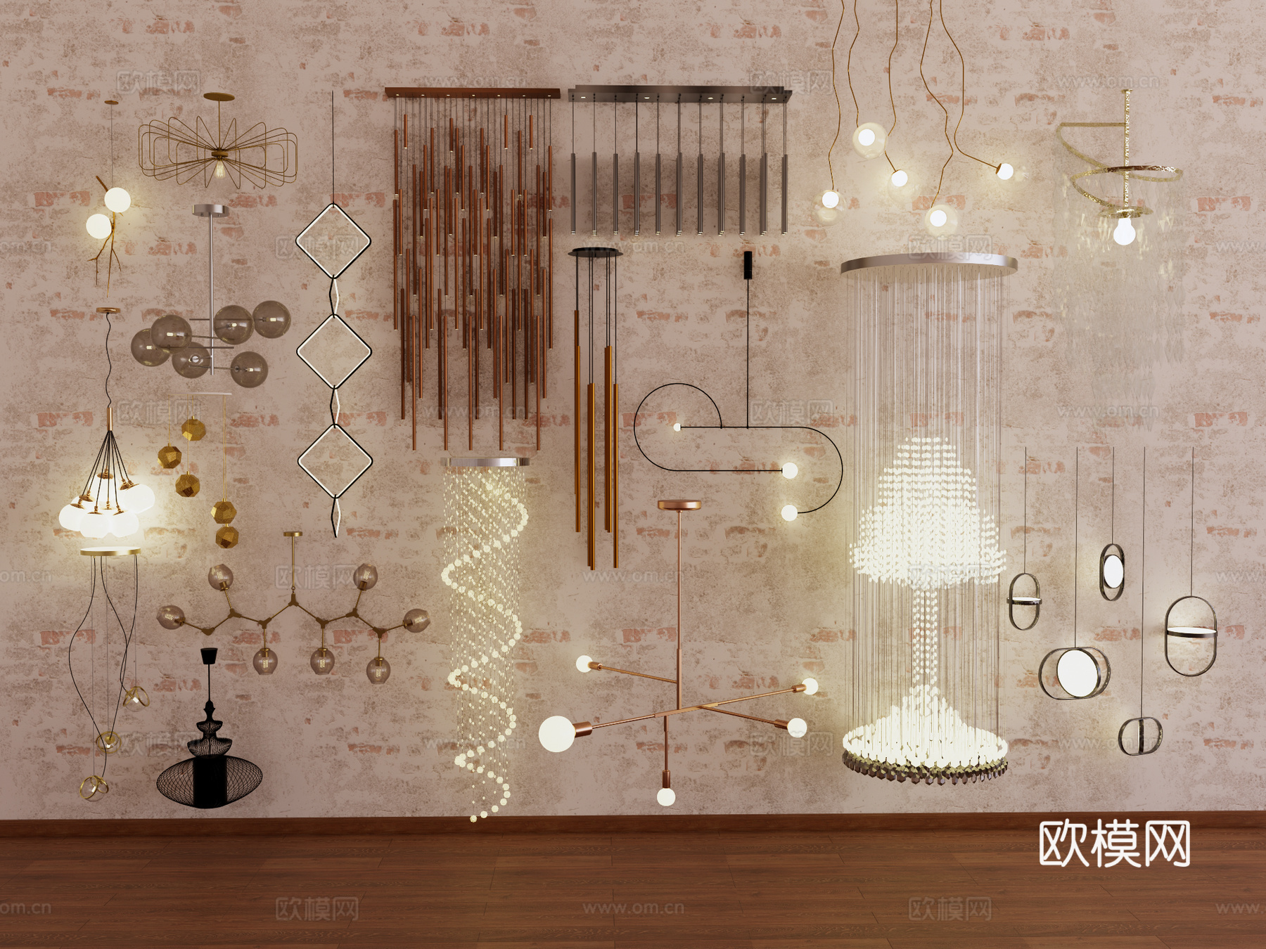 吊灯组合 装饰吊灯 大型吊灯 楼梯吊灯su模型