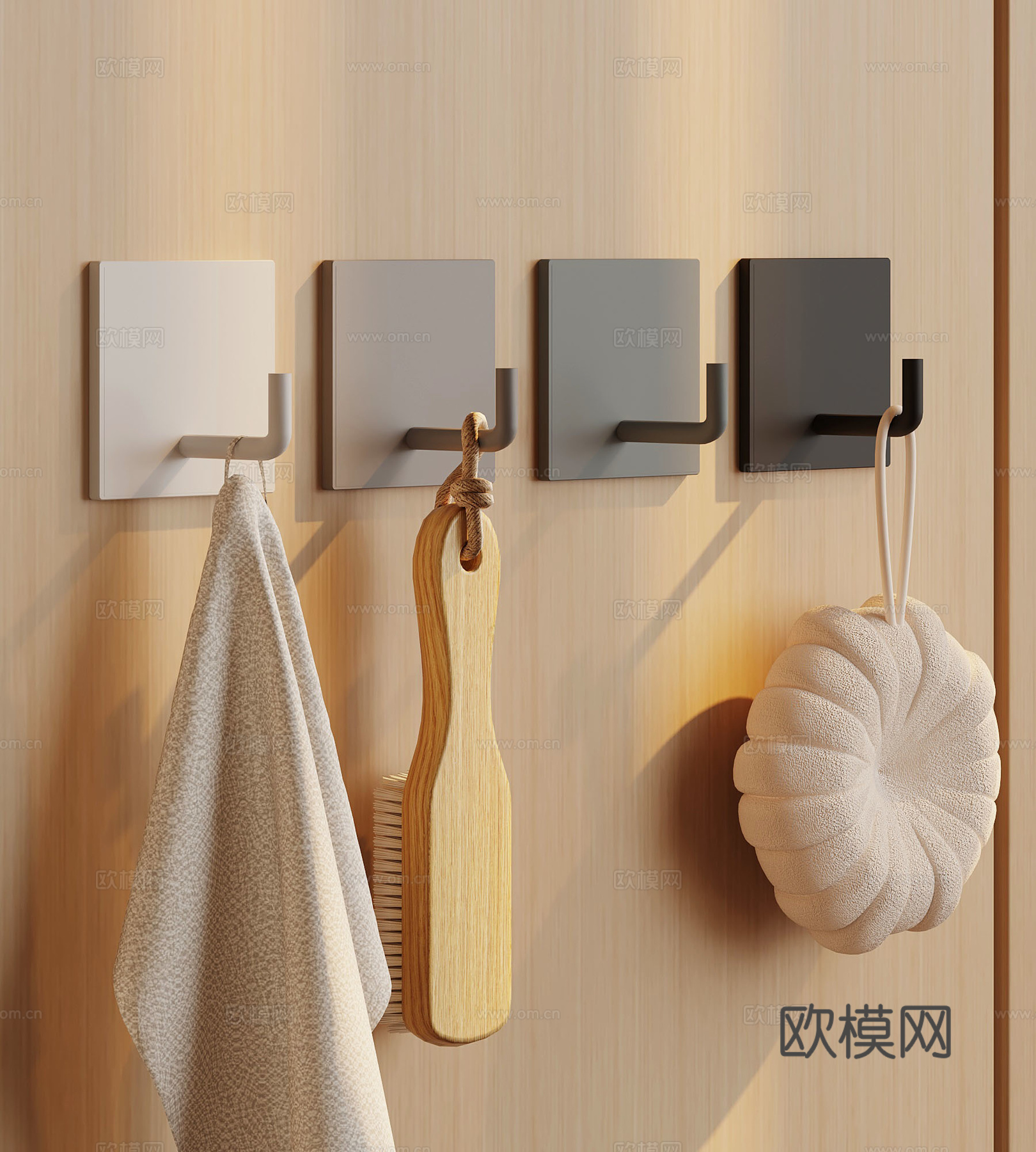 现代卫浴挂衣钩 简易挂衣钩su模型下载（渲染图1）