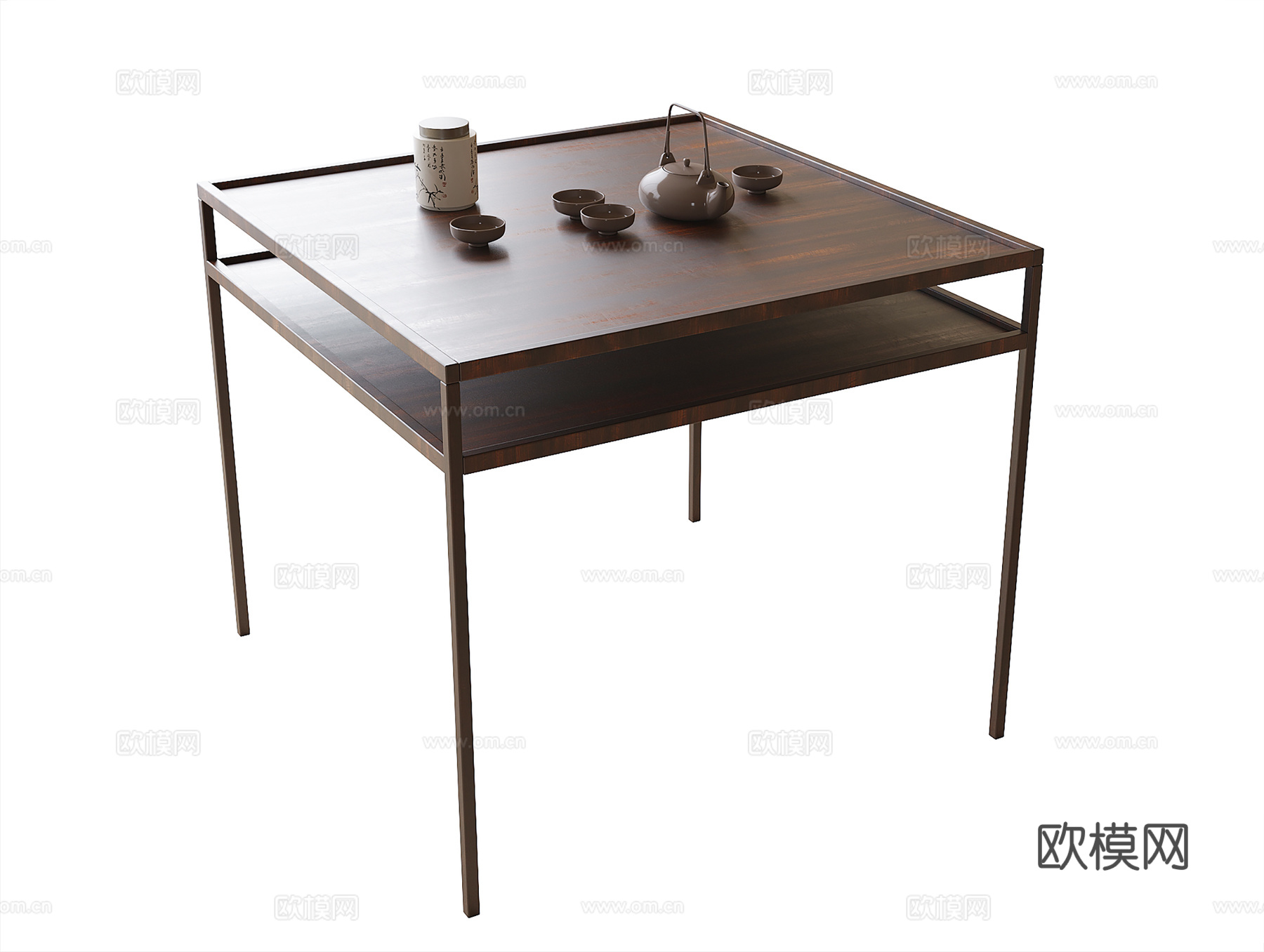 中式茶桌su模型