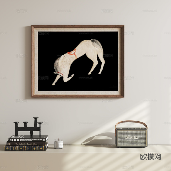 新中式马挂画3d模型下载