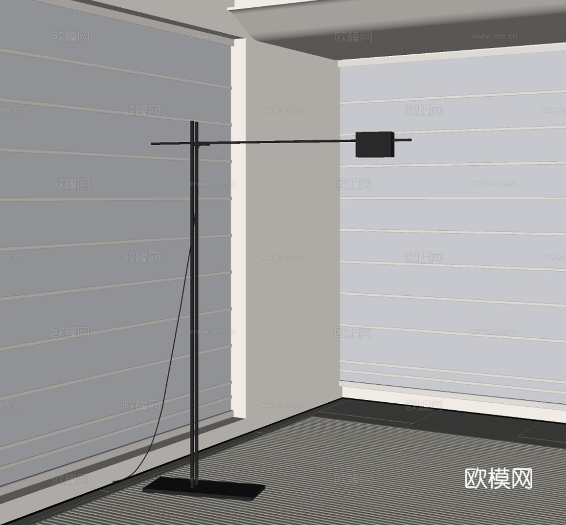 现代极简落地灯免费su模型下载（渲染图2）