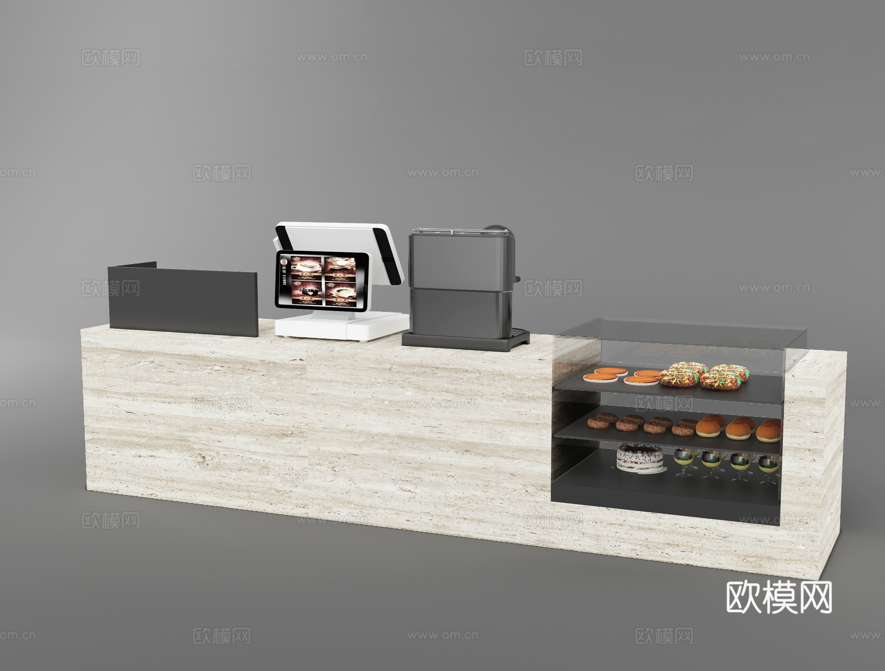 现代咖啡吧台su模型