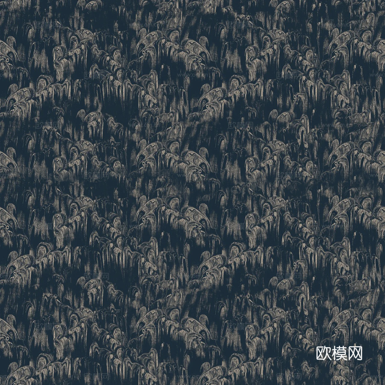 无缝蓝色花纹墙纸