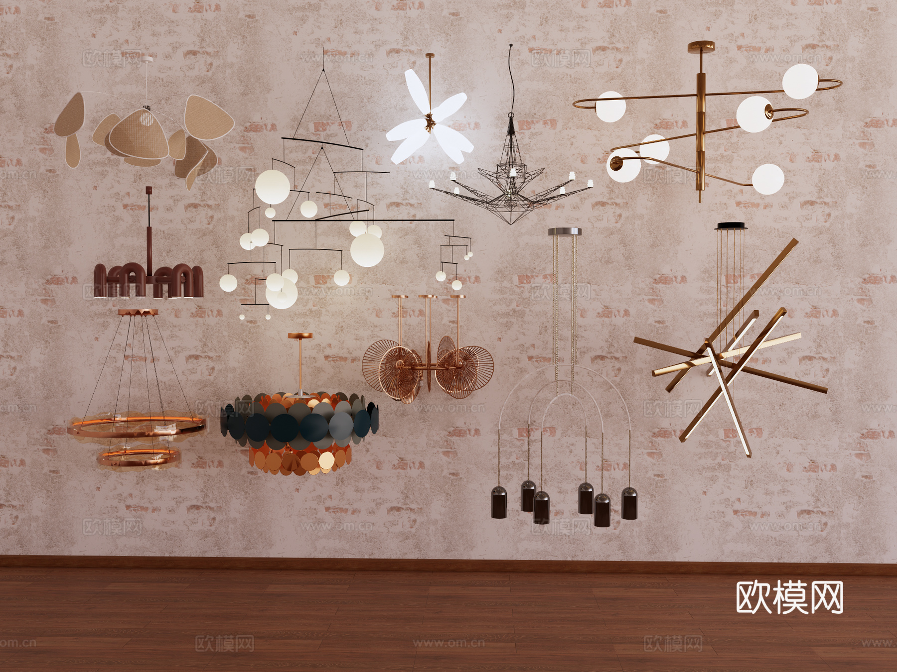 吊灯组合 装饰吊灯 客厅吊灯 餐厅吊灯su模型