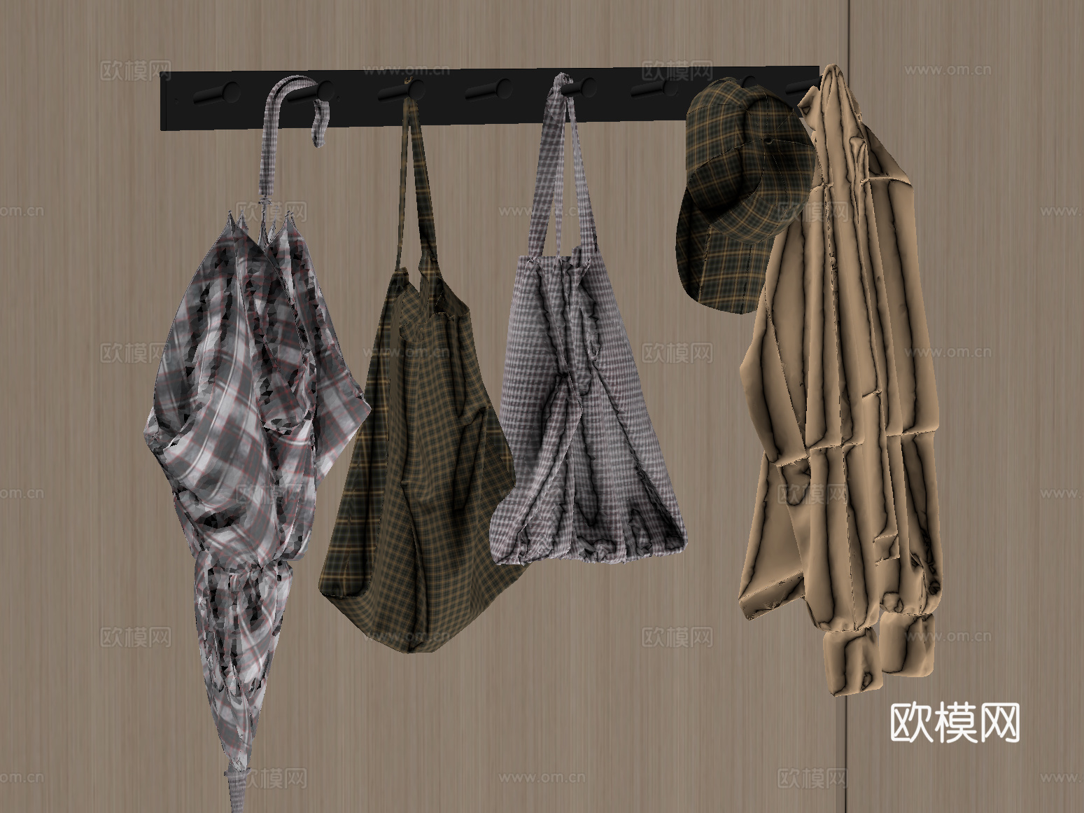 现代挂钩 挂衣架su模型