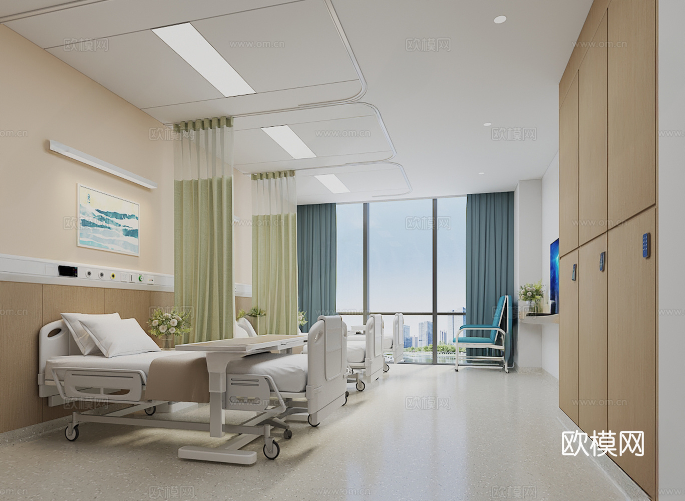 现代简约医院su模型