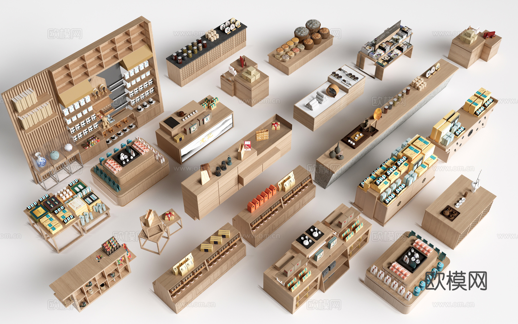 现代文创展架 文创展台 文创书柜 置物架su模型