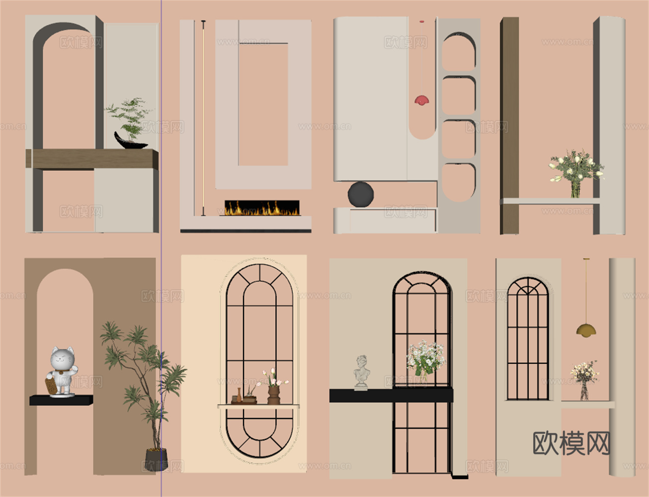 隔断su模型下载（渲染图2）