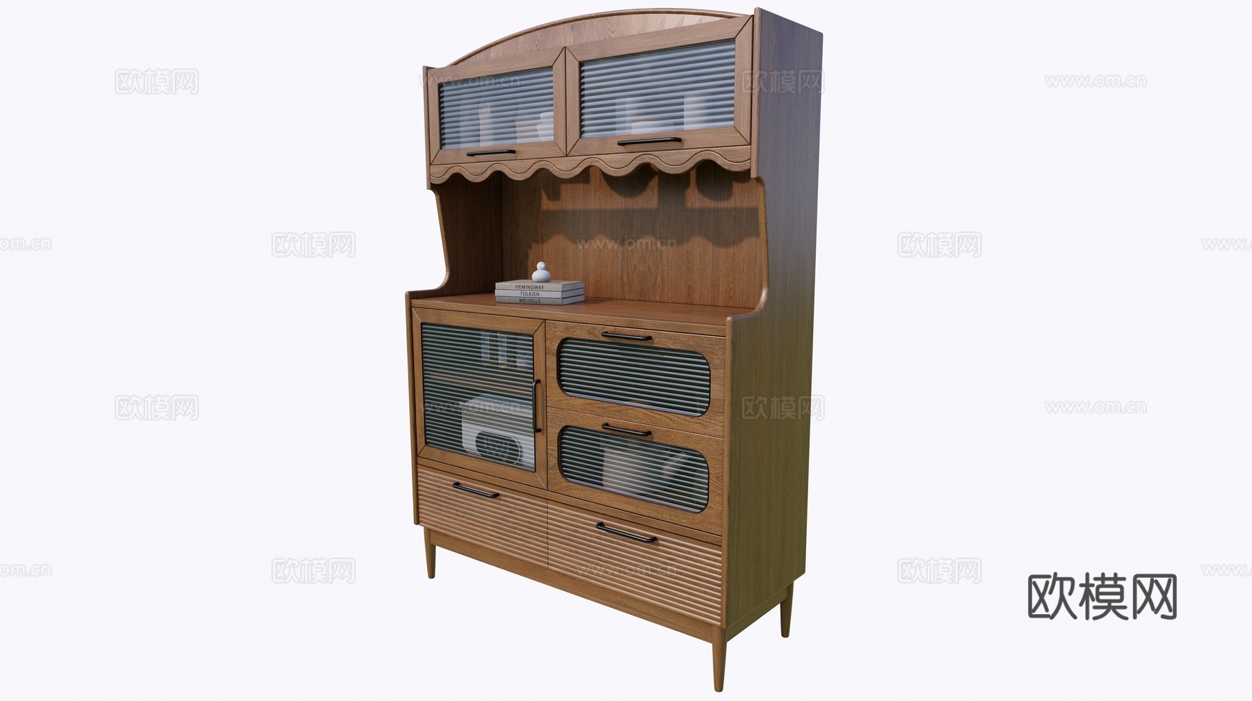 中古风餐边柜su模型
