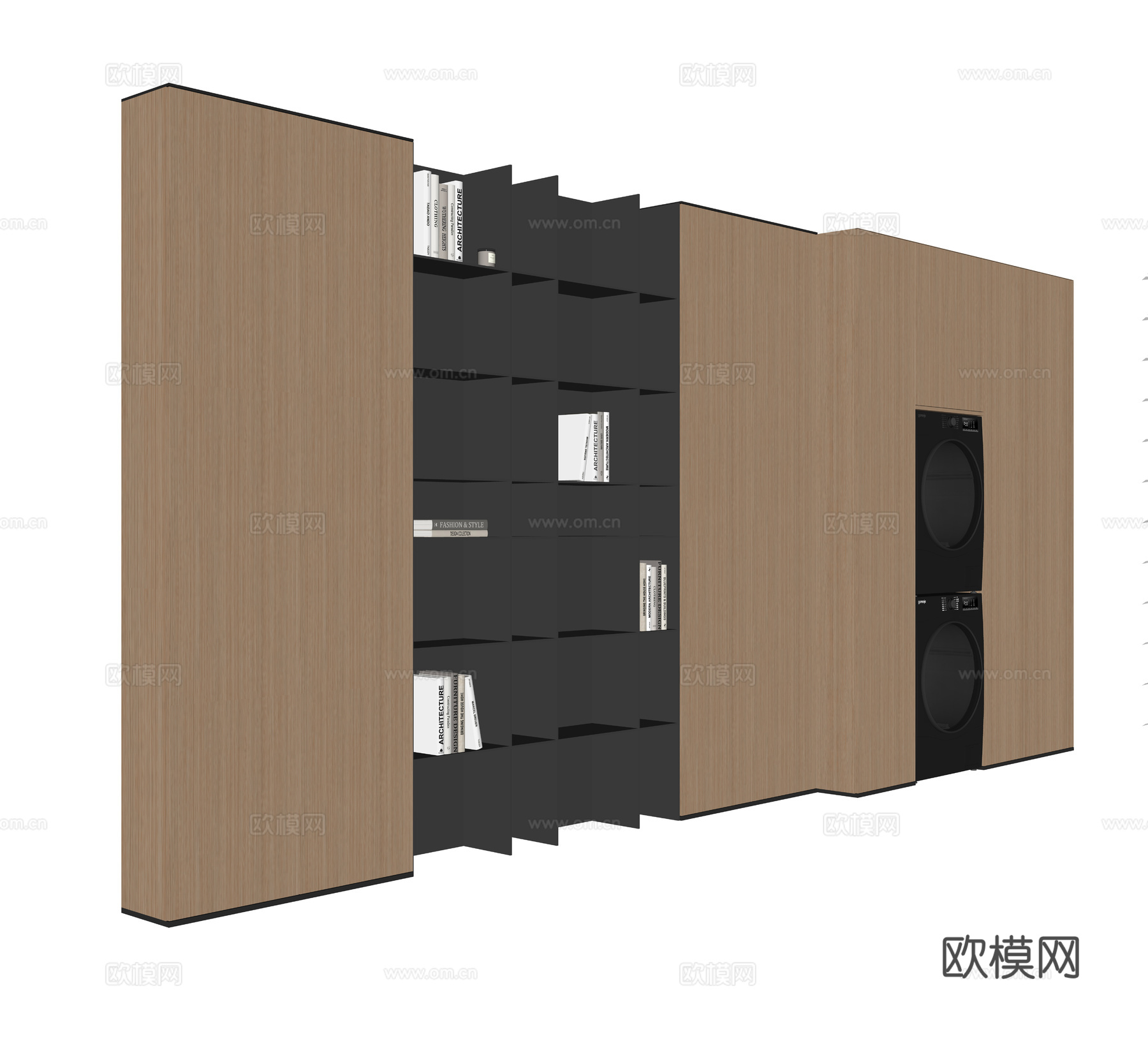 装饰柜 洗烘一体机柜 洗烘套装柜 阳台柜 定制高柜su模型
