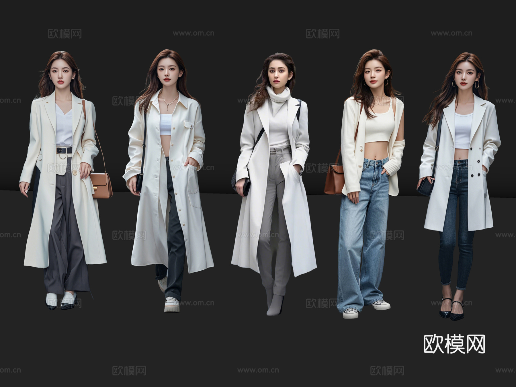 2D现代人物 现代美女 休闲美女 商业街拍 站姿 女人su模型