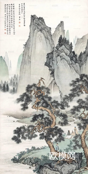 新中式挂画 水墨字画 古画 中式画 抽象挂画下载