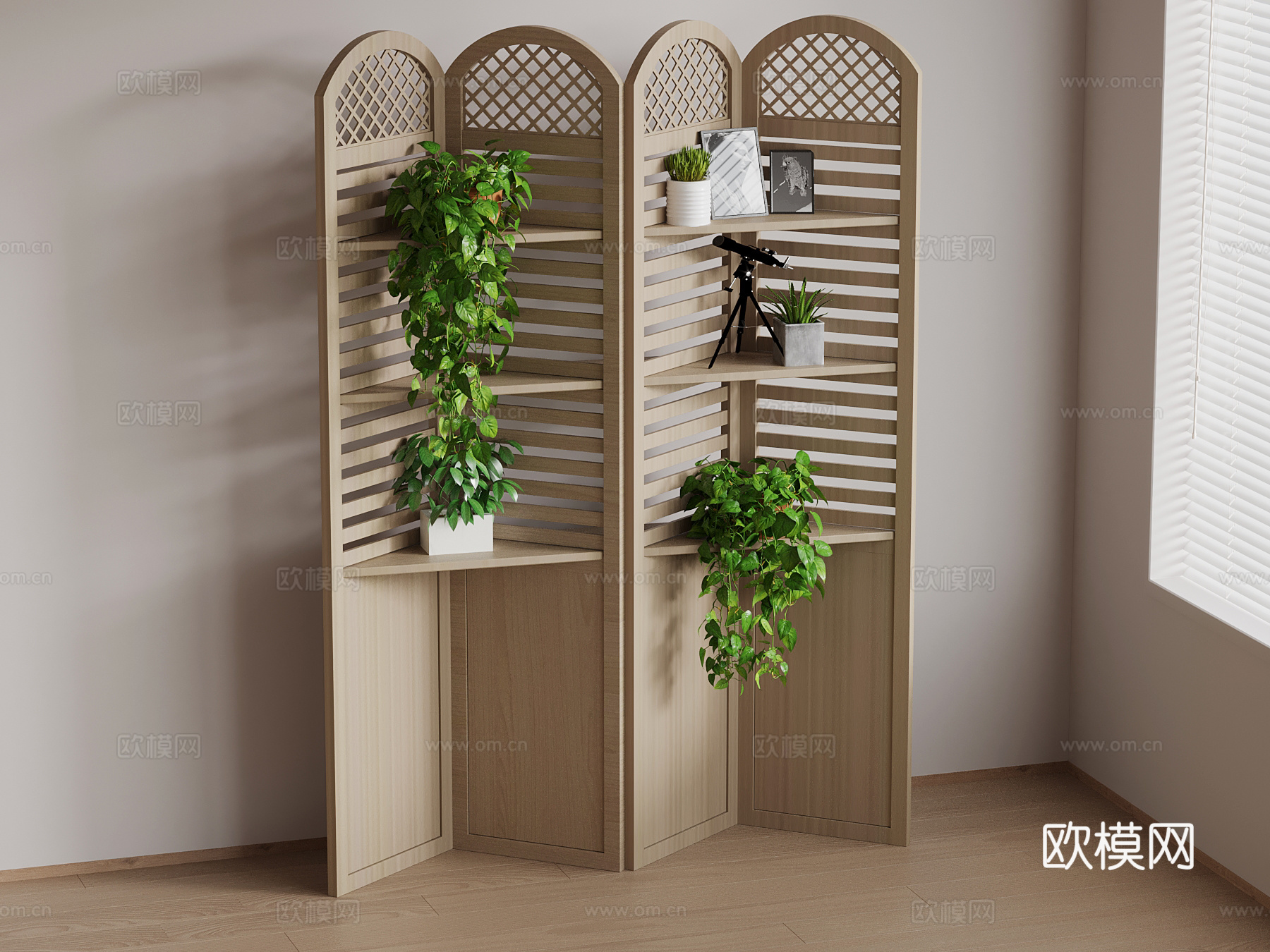 现代花架 置物架su模型