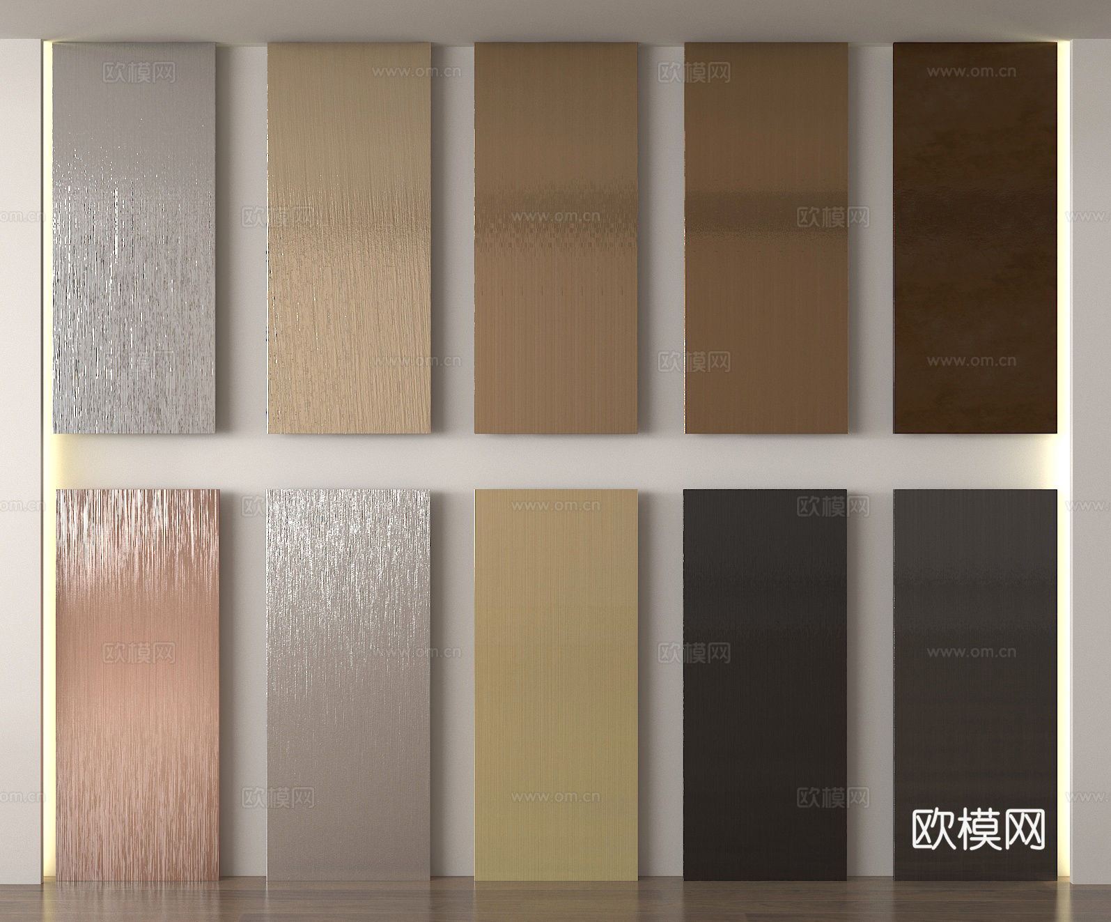 护墙板 拉丝板 金属板su模型