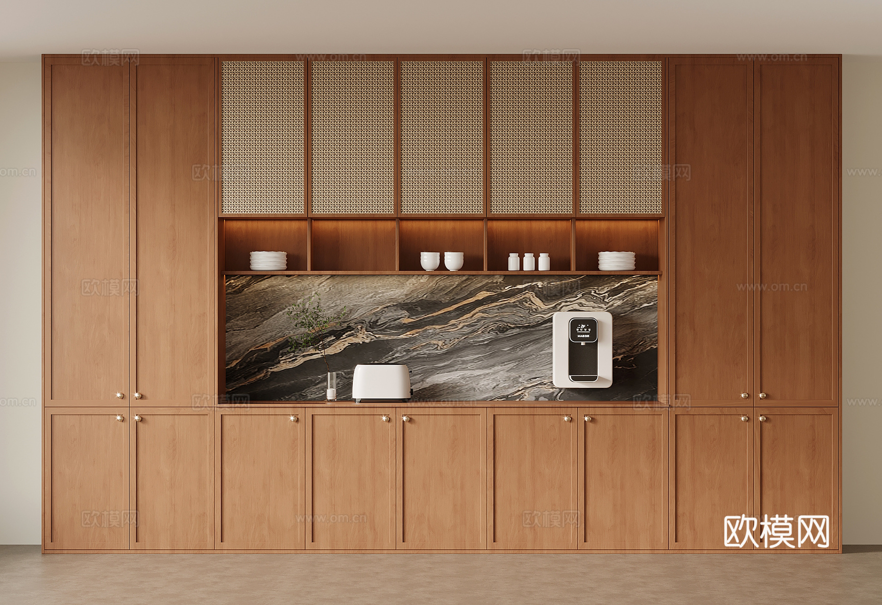 中古风酒柜 餐边柜3d模型