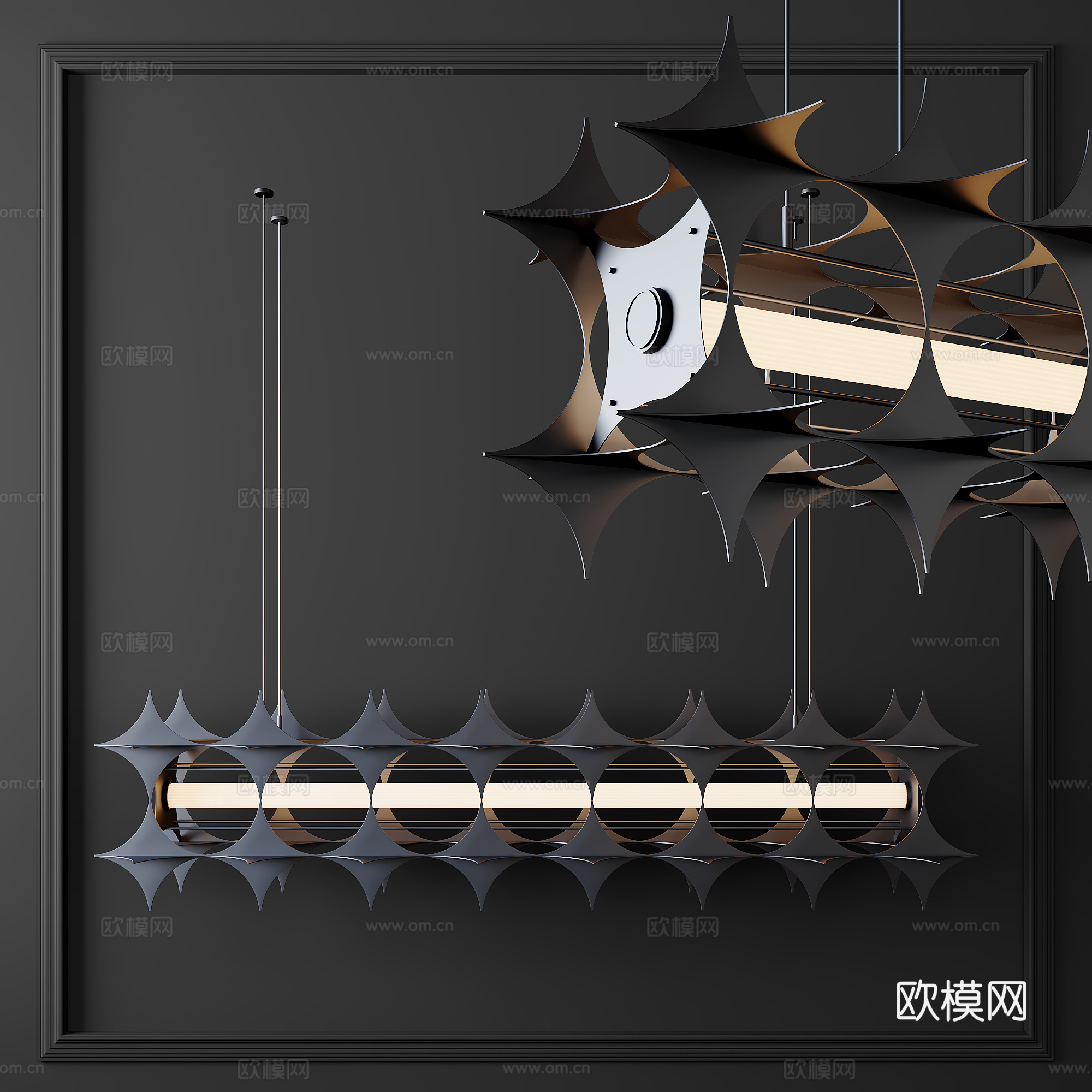 吊灯 不锈钢吊灯 包豪斯吊灯 包豪斯3d模型