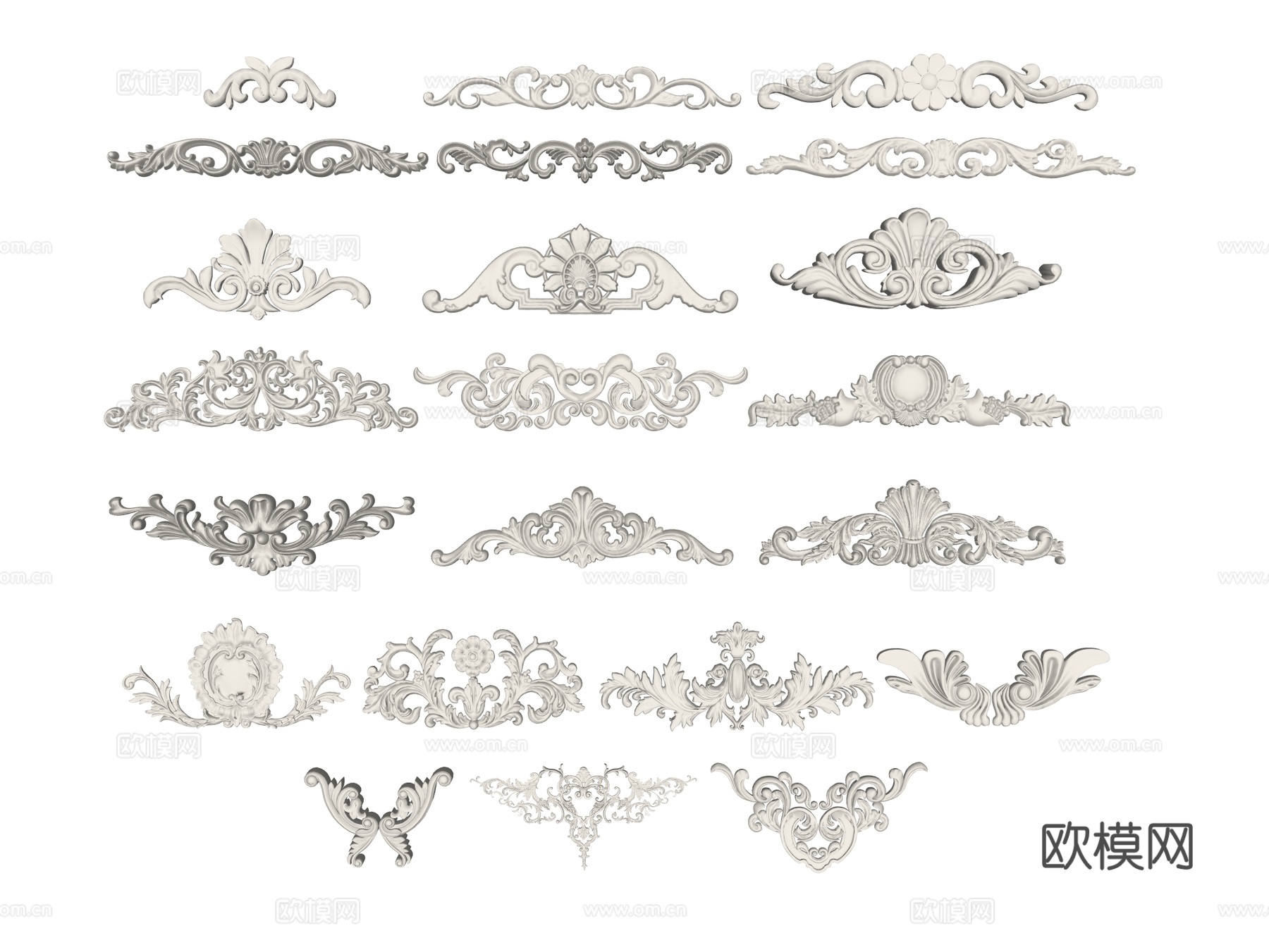 浮雕 雕花 装饰构件su模型下载（渲染图2）