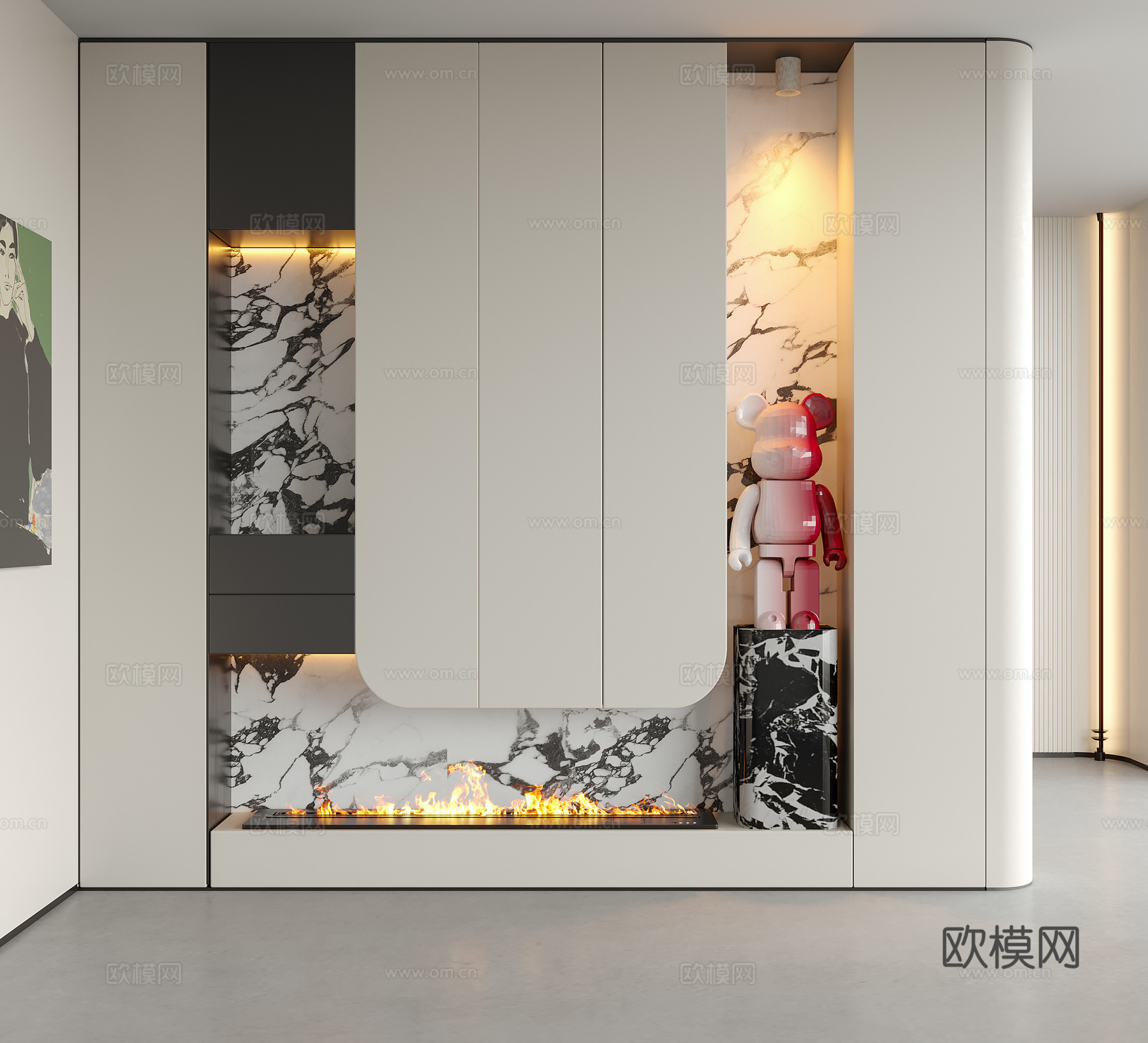 现代装饰性玄关 入户玄关 雕塑摆件3d模型