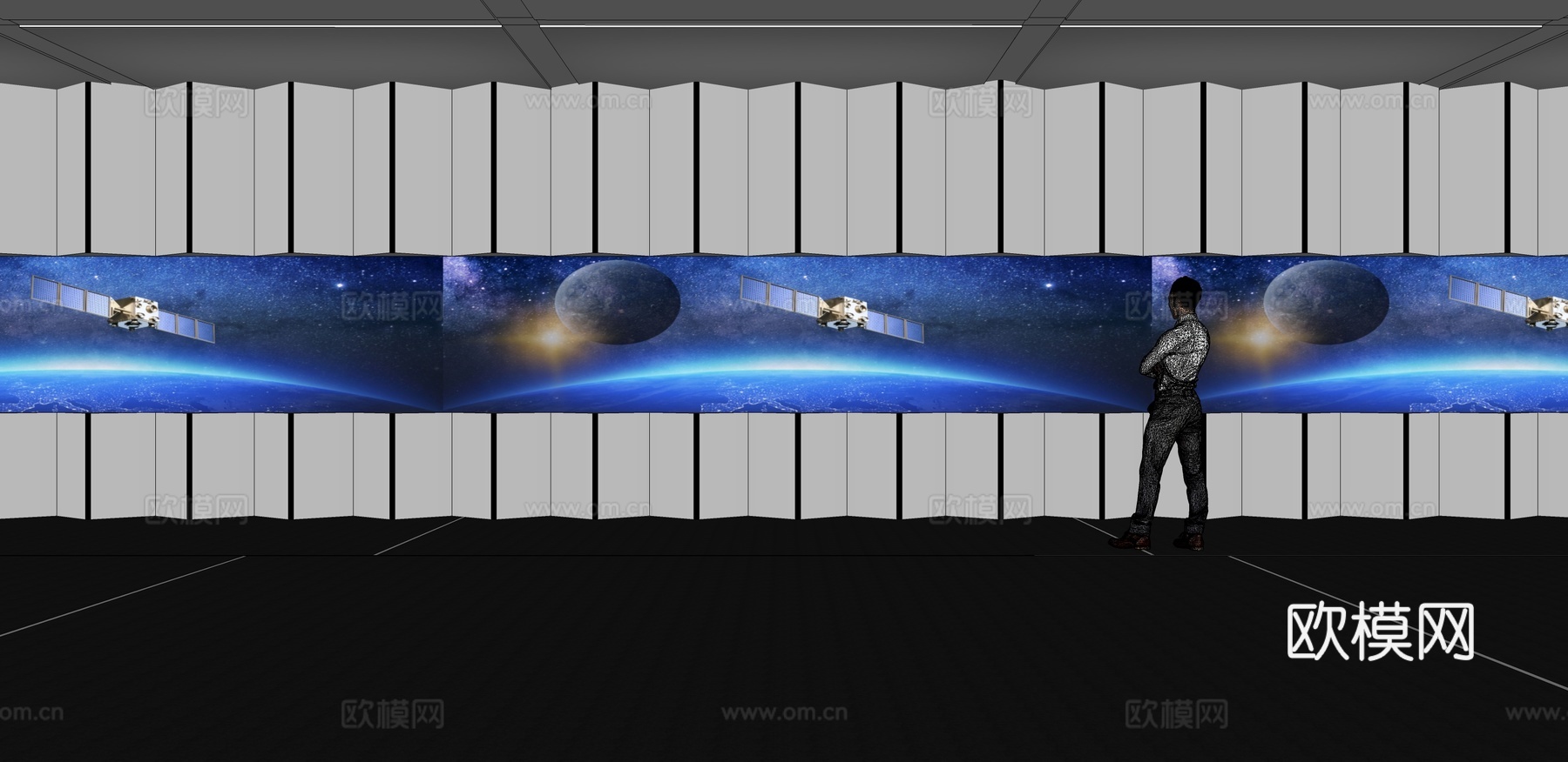 文化墙 企业文化墙 展示墙 主题墙 展厅 校园文化 教室免费su模型下载（渲染图2）