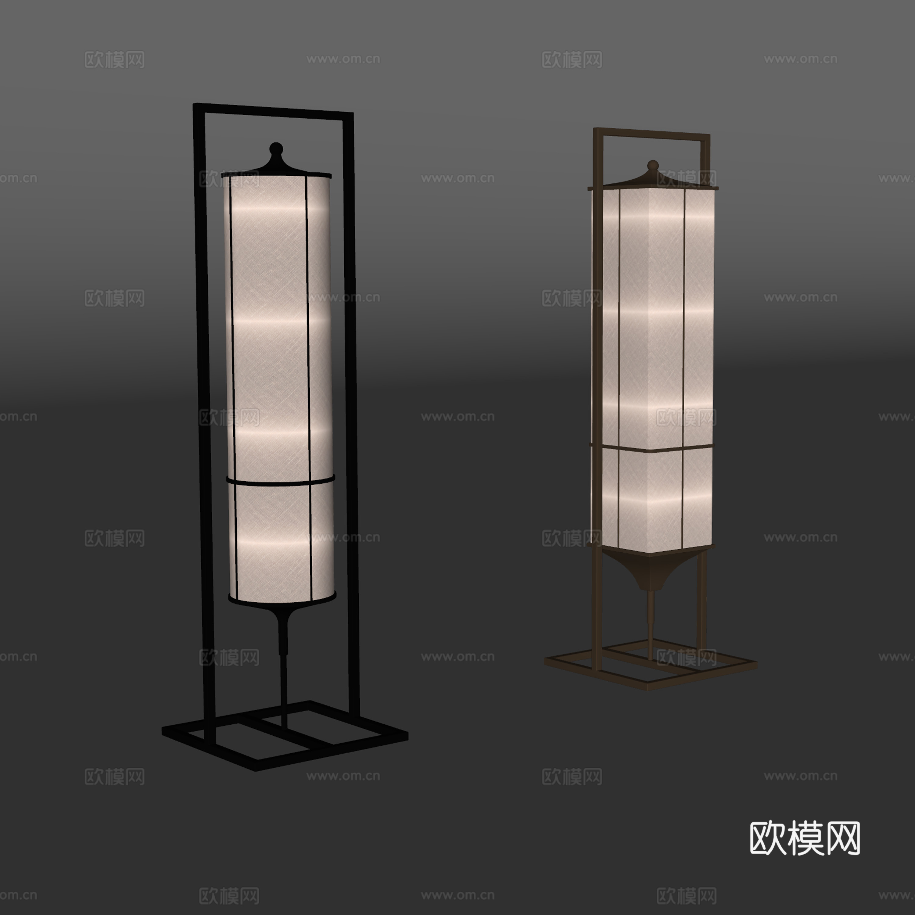 新中式落地灯su模型