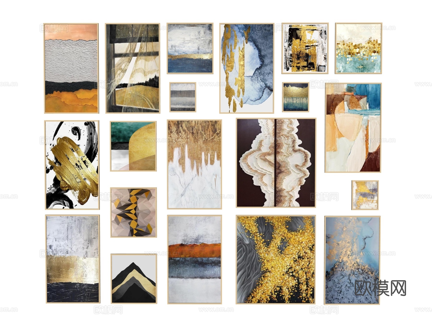 挂画组合 装饰挂画 装饰画 创意画su模型