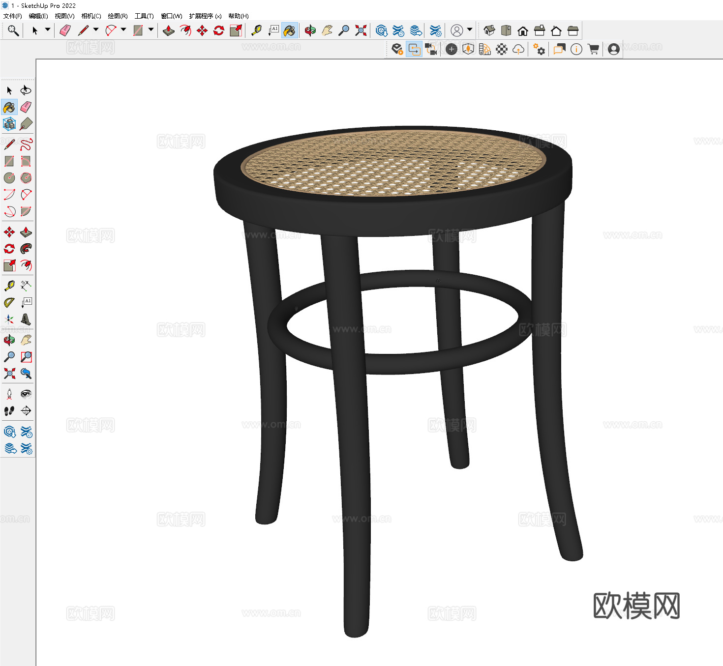 中古矮凳 藤编沙发凳 藤编矮凳 藤编圆凳 藤编梳妆凳 藤编换su模型