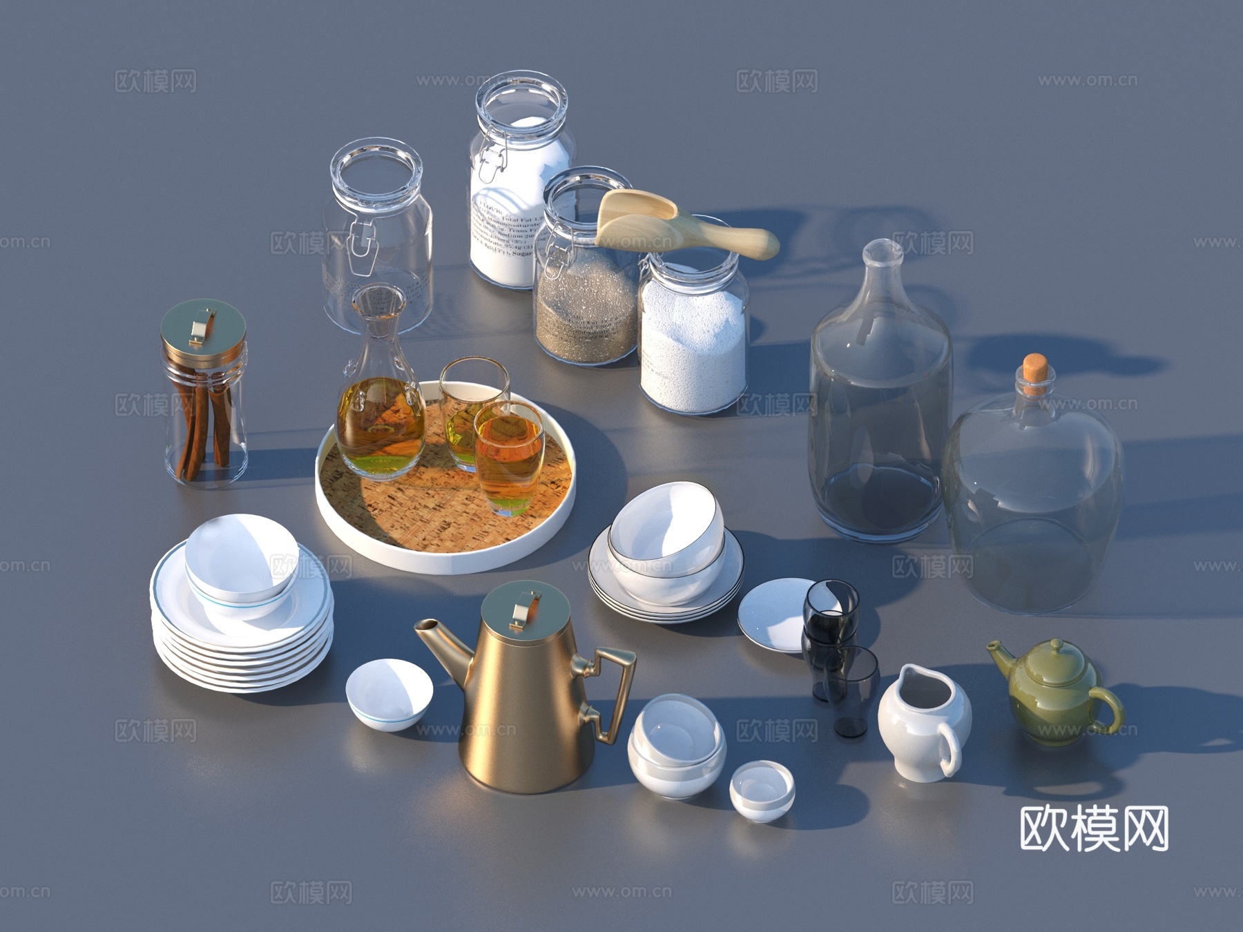 餐具 碗 盘子 厨房用具 生活用品3d模型