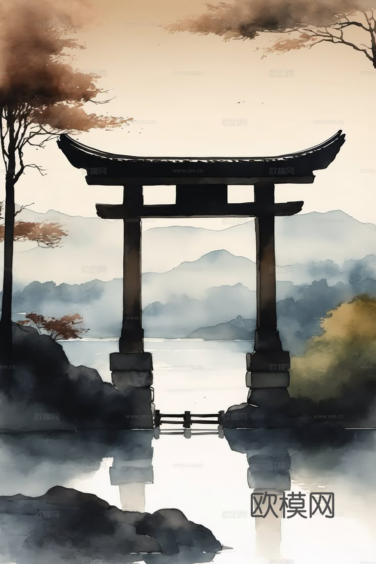 新中式挂画  古画 中式画 抽象挂画