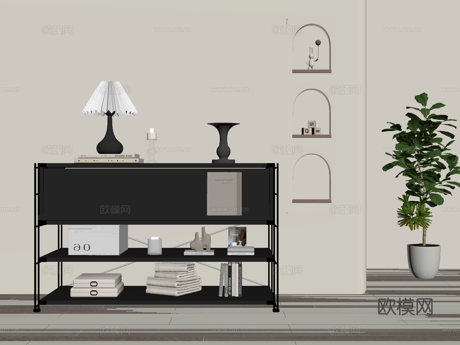 现代玄关柜su模型