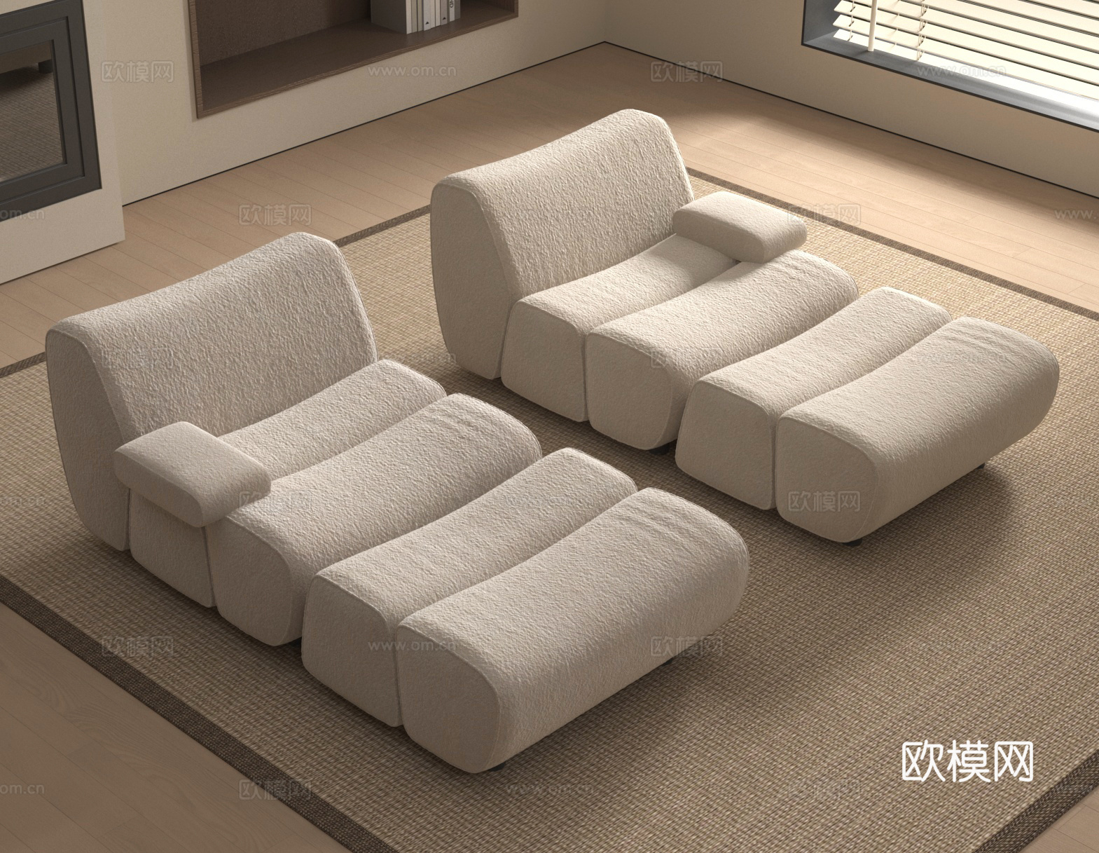 懒人沙发 休闲沙发 休闲躺椅su模型