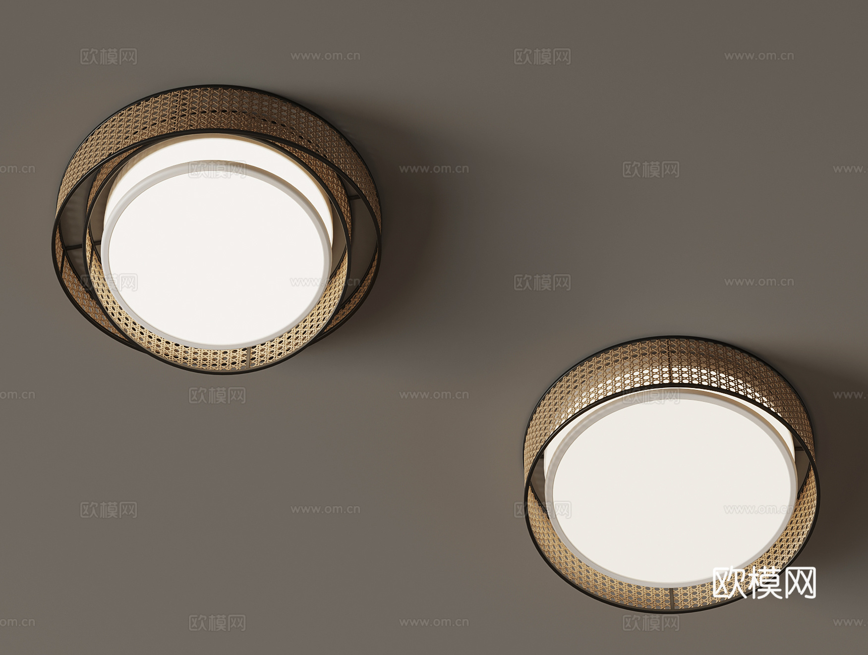 诧寂风吸顶灯3d模型下载