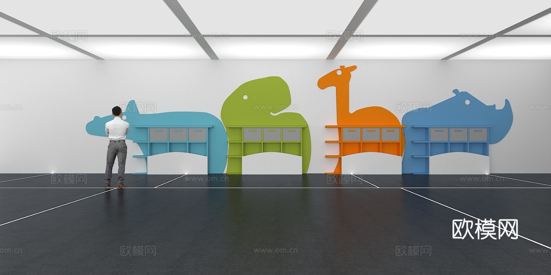 文化墙 企业文化墙 展示墙  展厅 校园文化 走廊 教室su模型下载（渲染图1）