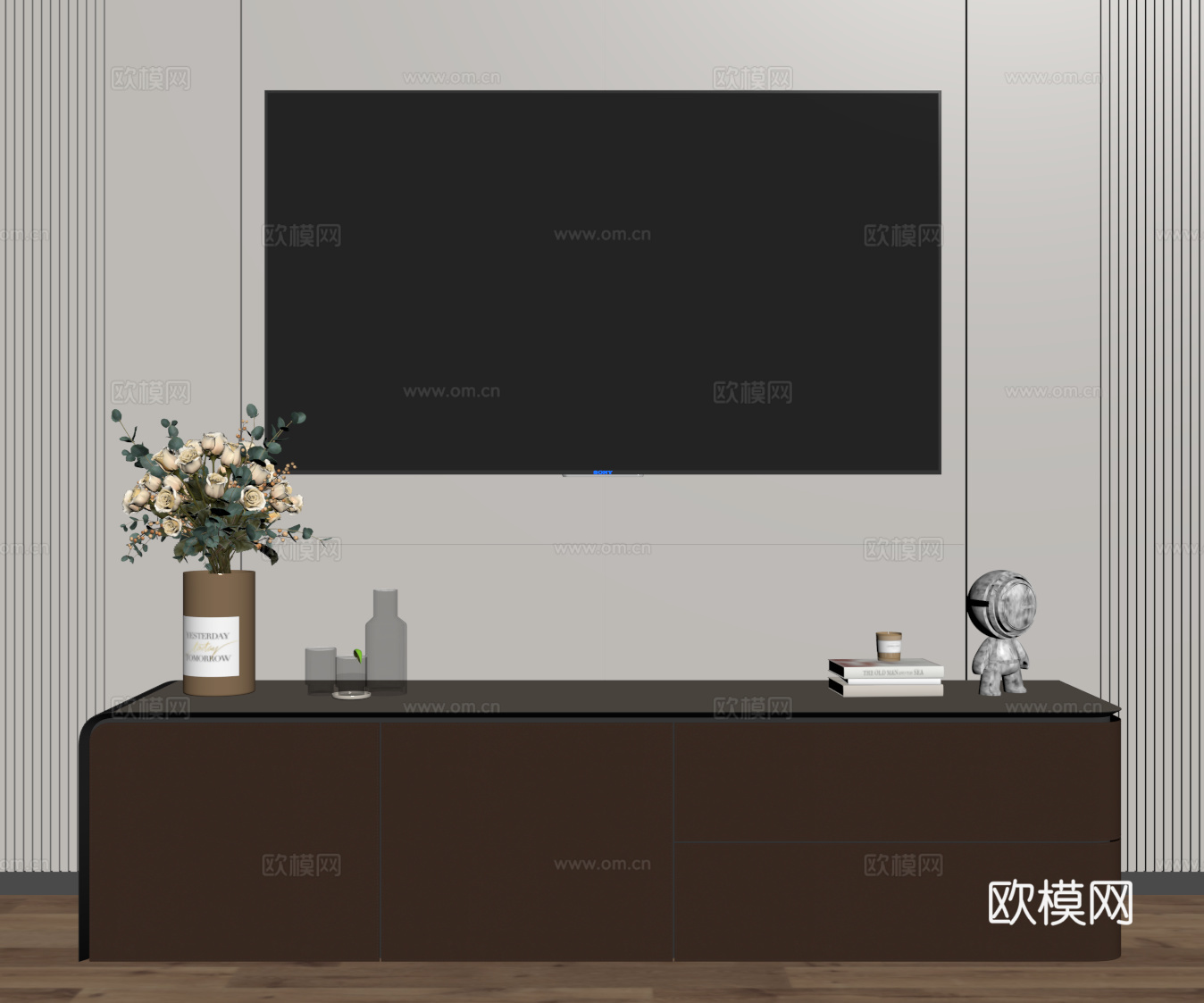 侘寂电视柜su模型