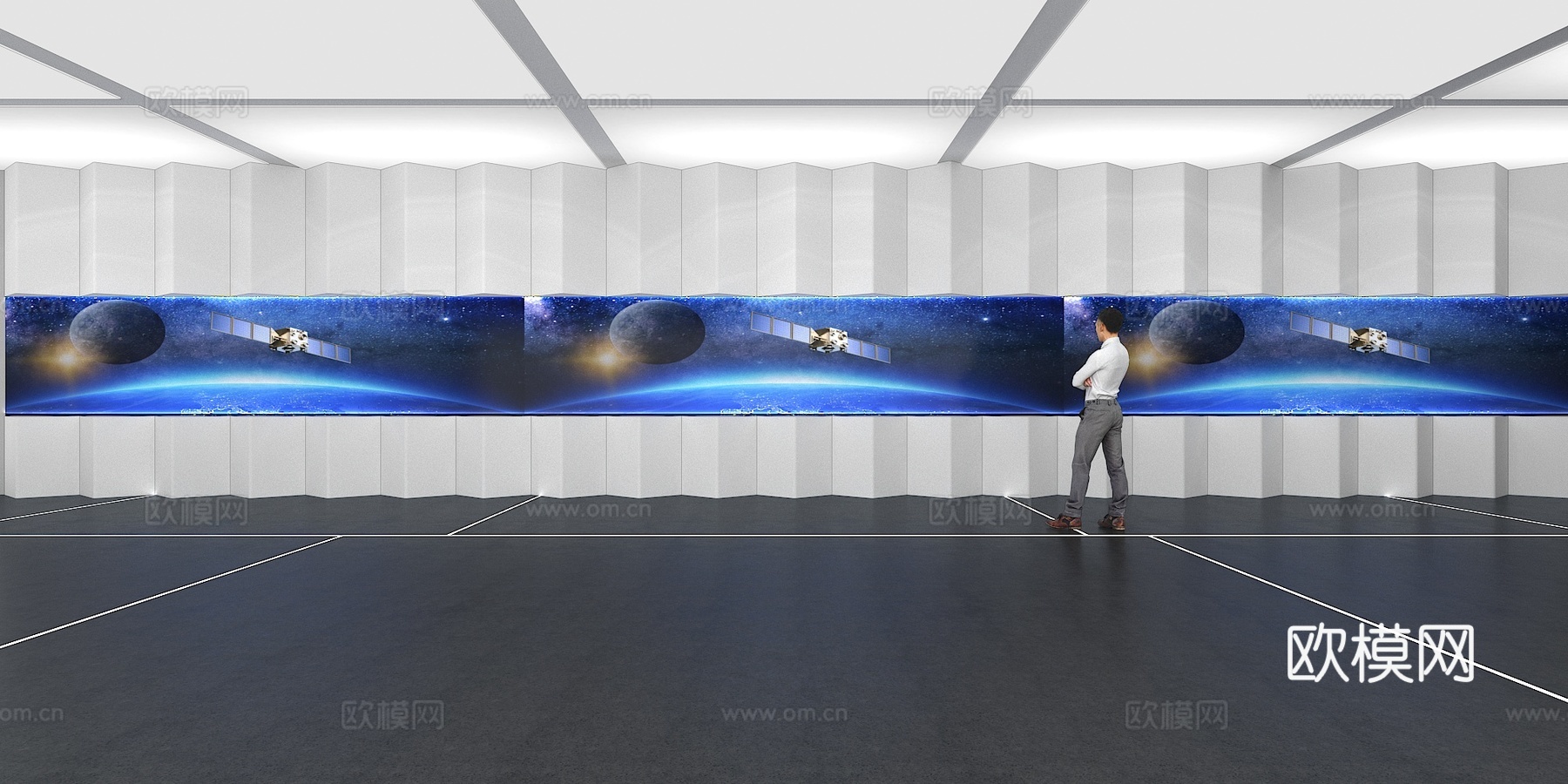 文化墙 企业文化墙 展示墙 主题墙 展厅 校园文化 教室免费su模型下载（渲染图1）