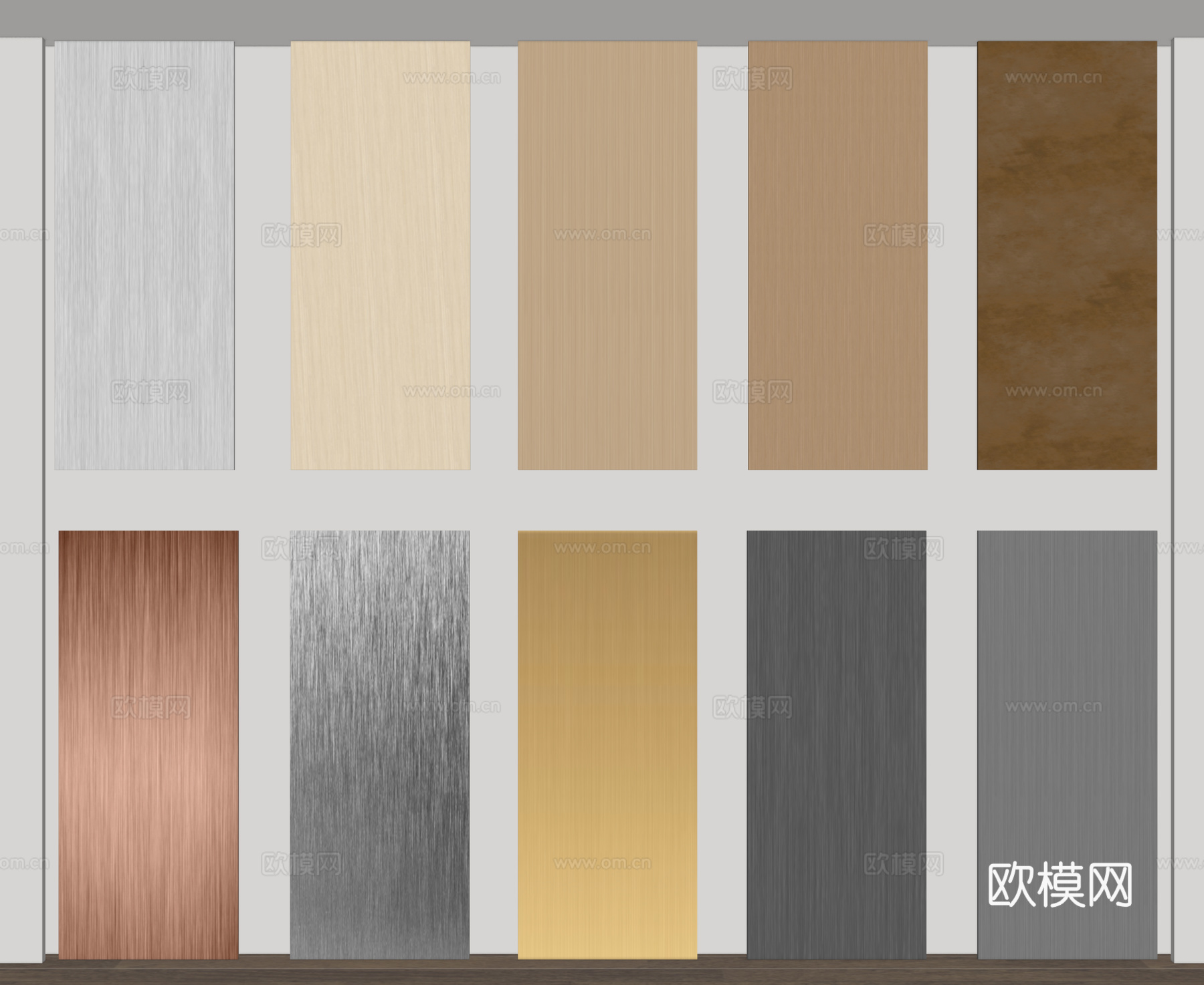 护墙板 拉丝板 金属板su模型