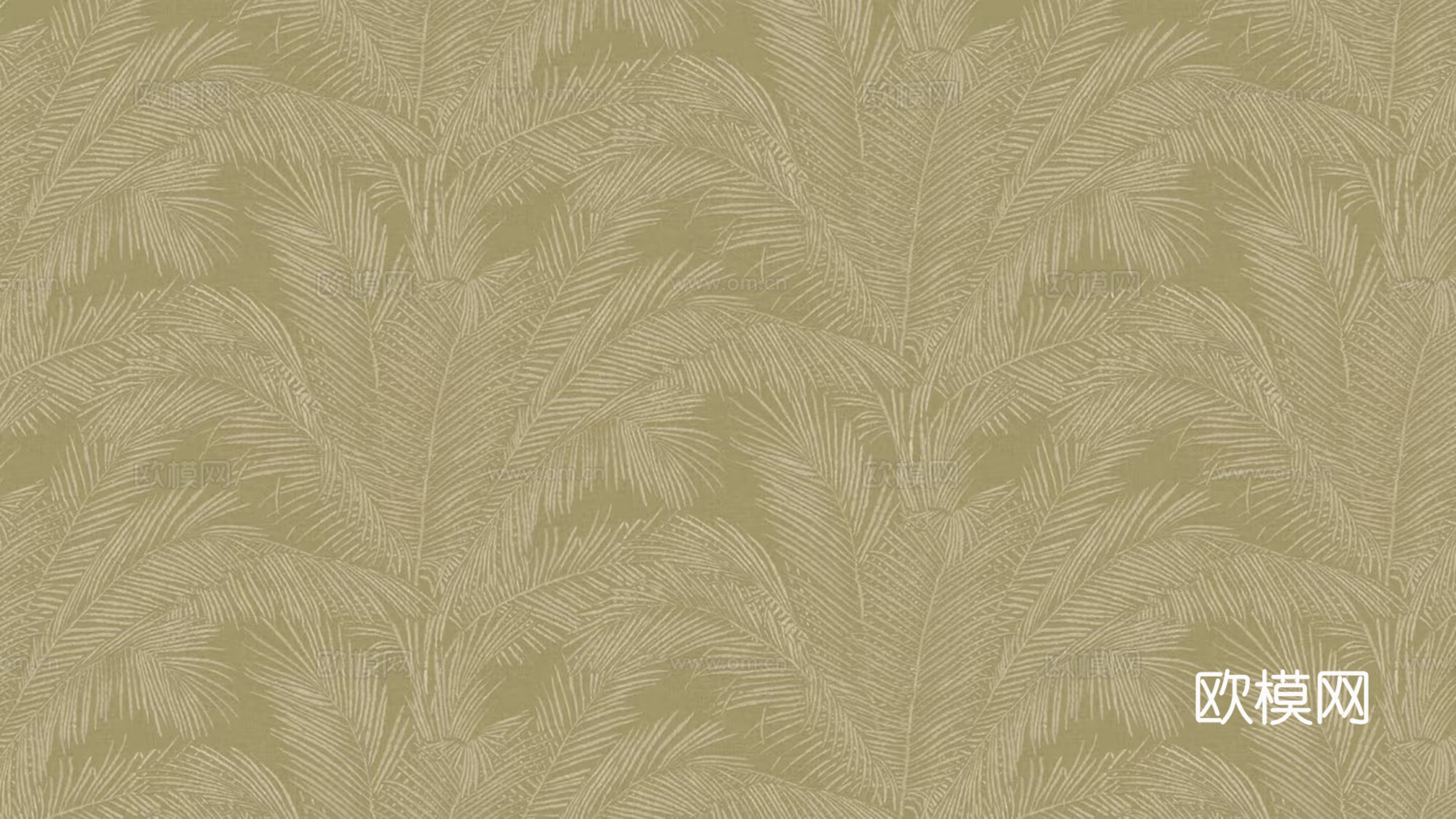 无缝暖绿色热带植物叶子纹理墙纸