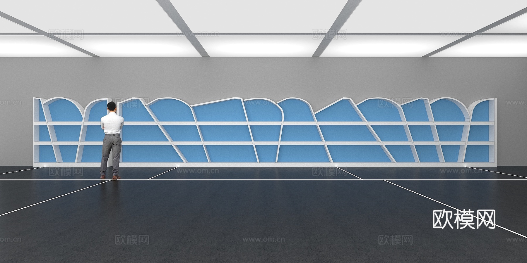 文化墙 企业文化墙 展示墙  展厅 校园文化 走廊 教室su模型下载（渲染图1）