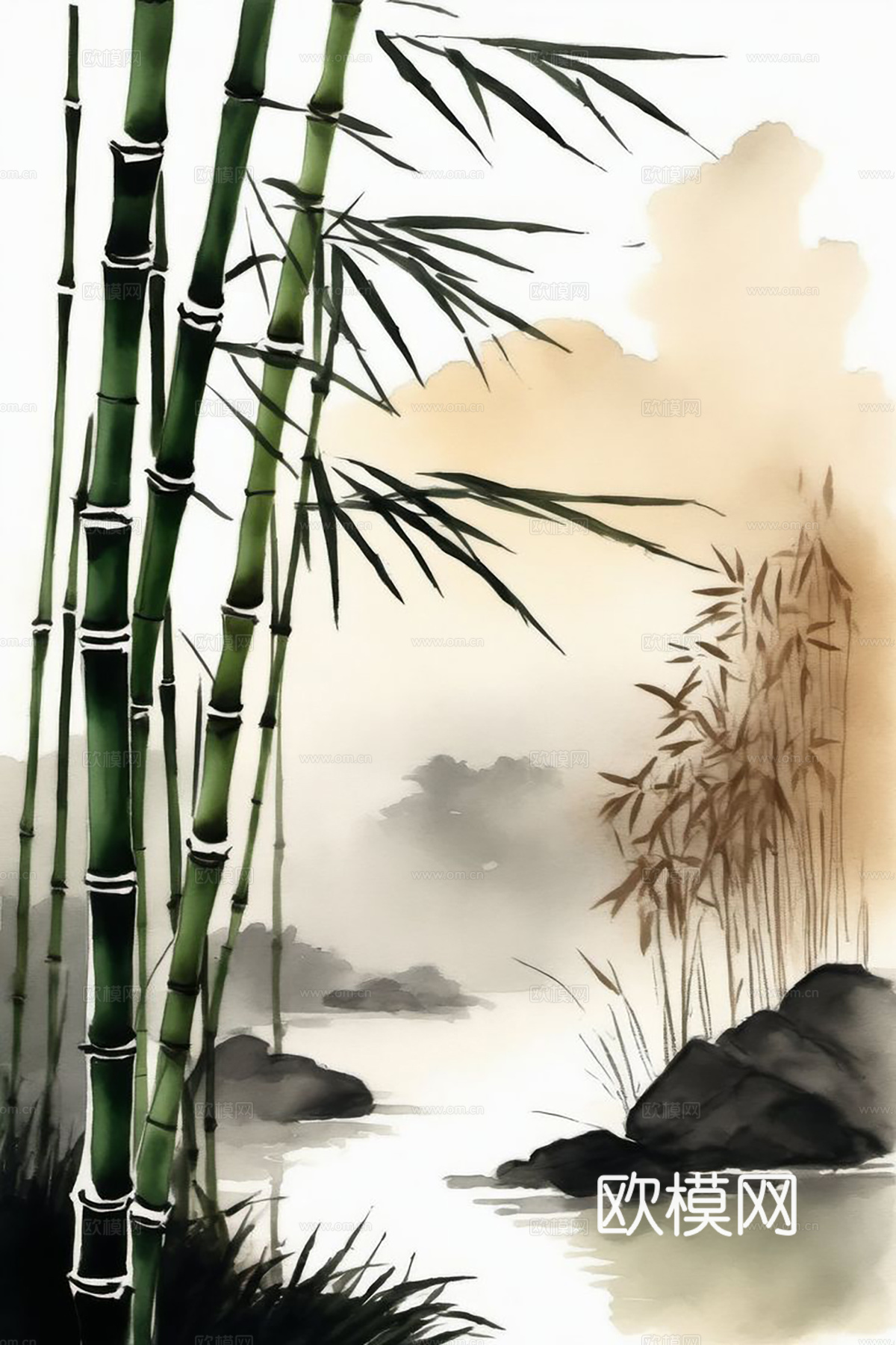 新中式挂画 水墨字画 古画 中式画 抽象挂画