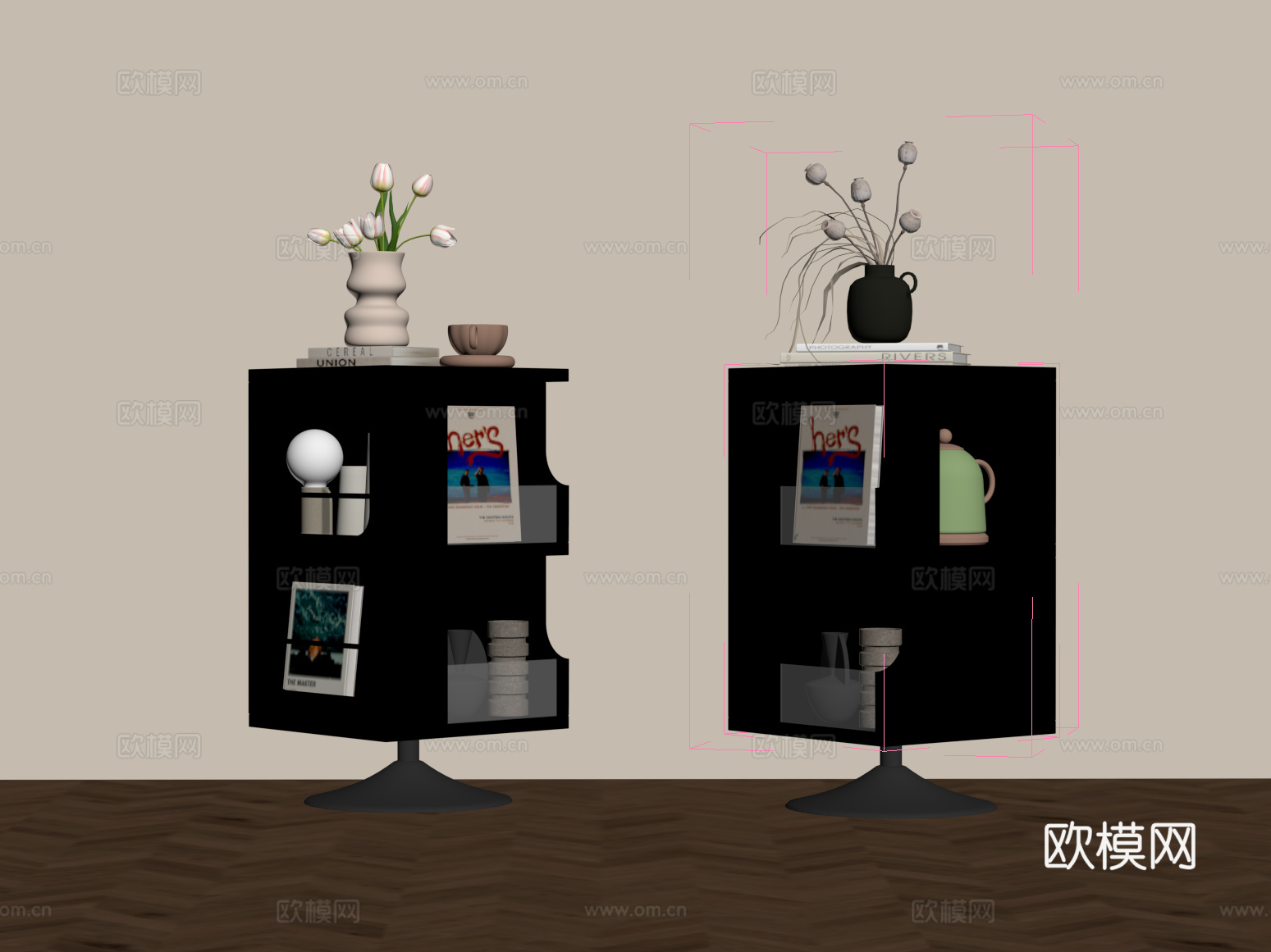 中古风边几 可旋转角几su模型