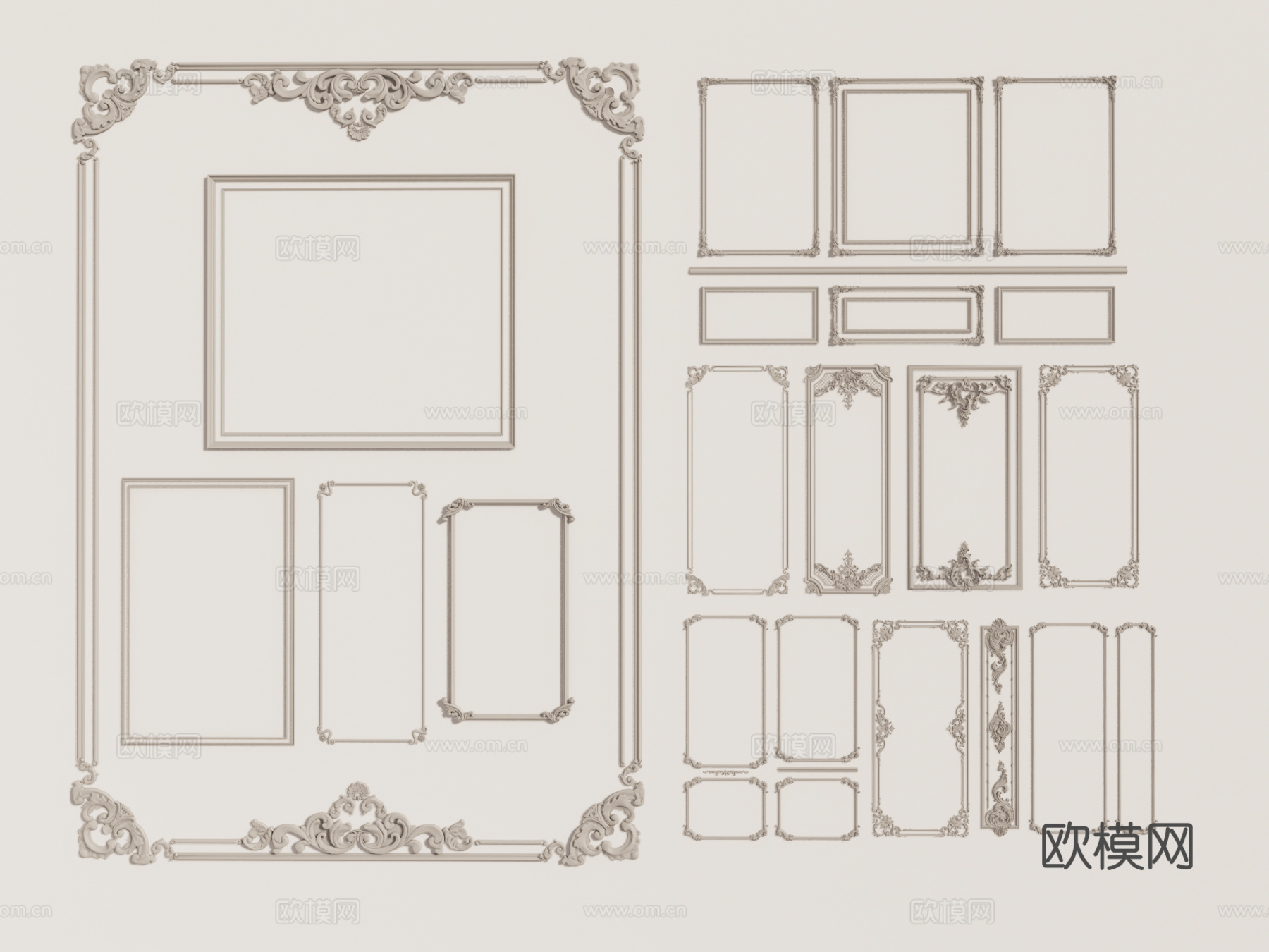 装饰线条 浮雕 雕花 pu线条su模型下载（渲染图1）