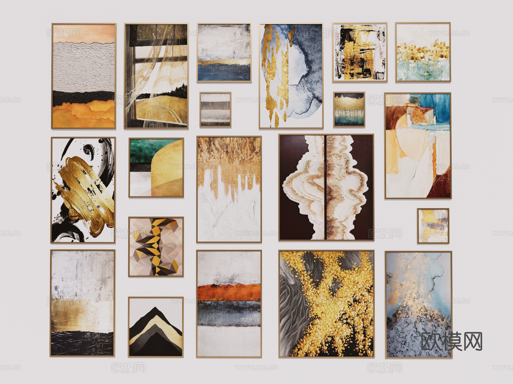 挂画组合 装饰挂画 装饰画 创意画su模型