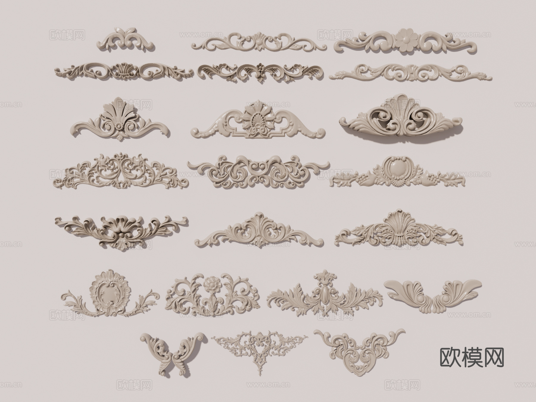 浮雕 雕花 装饰构件su模型下载（渲染图1）